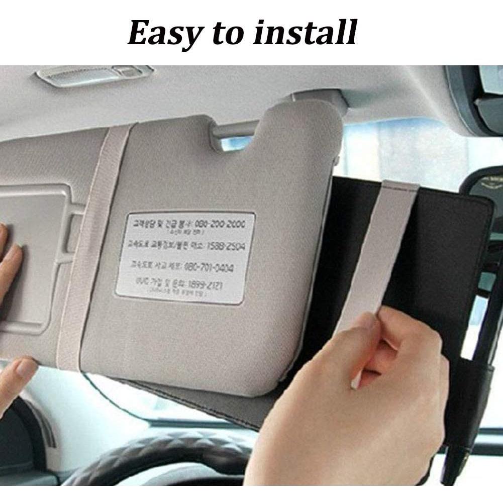 Organizador de Visera de Coche SEMBEM Negro con Múltiples Bolsillos