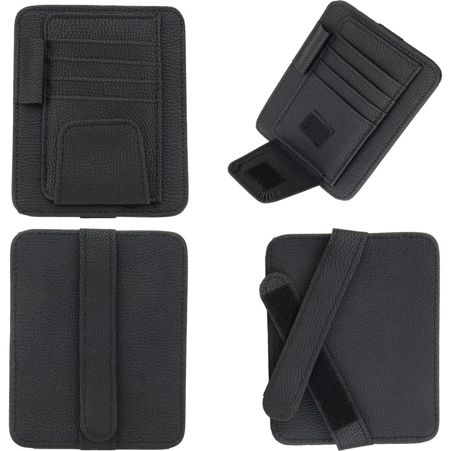 Organizador de Visera Solar Aturmon Mini Cuero Negro 15.5x12.5cm