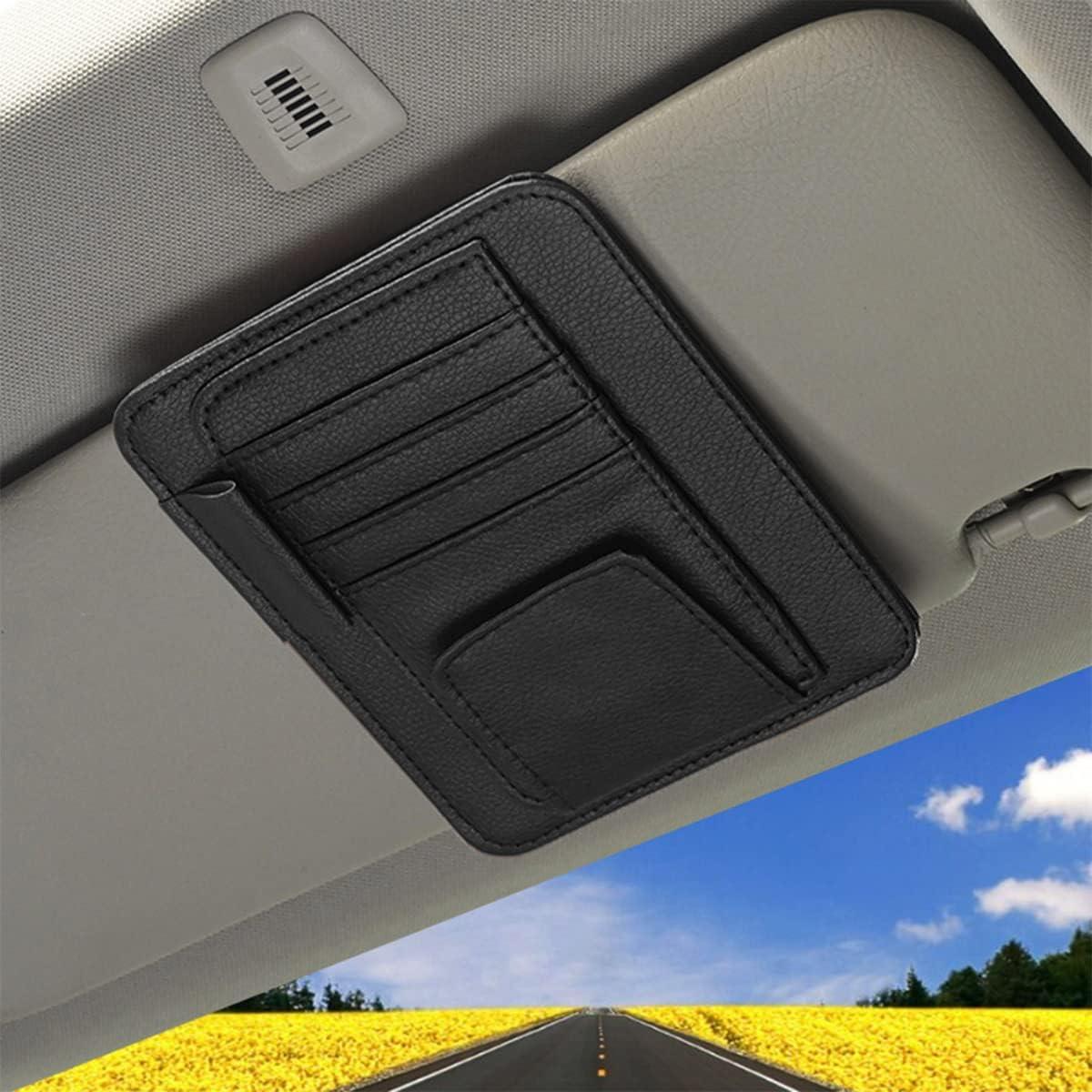 Organizador de Visera Solar Aturmon Mini Cuero Negro 15.5x12.5cm