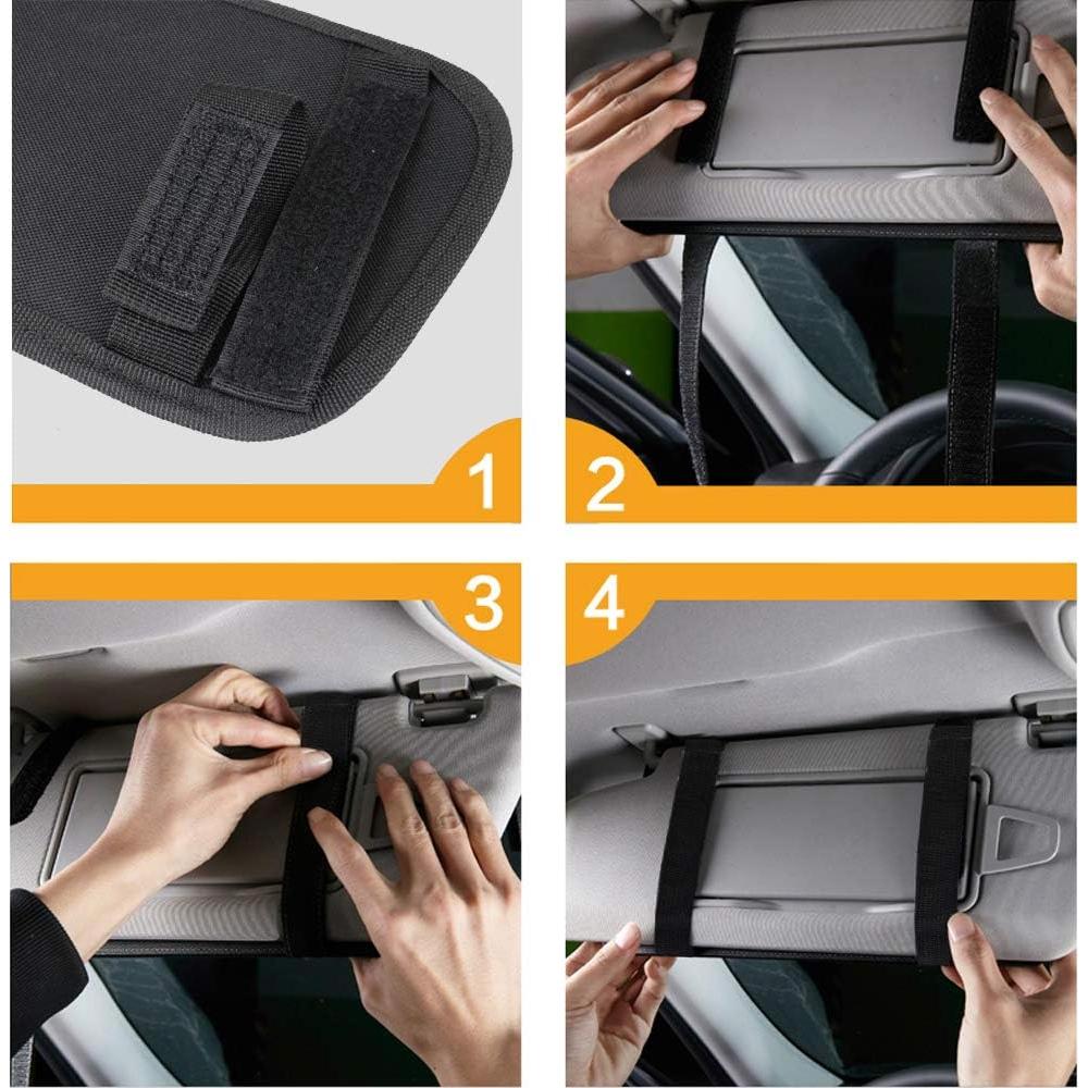 Organizador de Visera de Coche LIVANS Negro 30x15 cm 8 Compartimentos