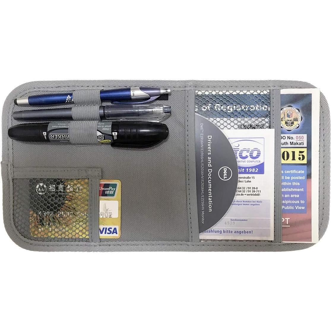 Organizador de Visera de Coche ZugGear SV-2, Gris, 6 Compartimentos