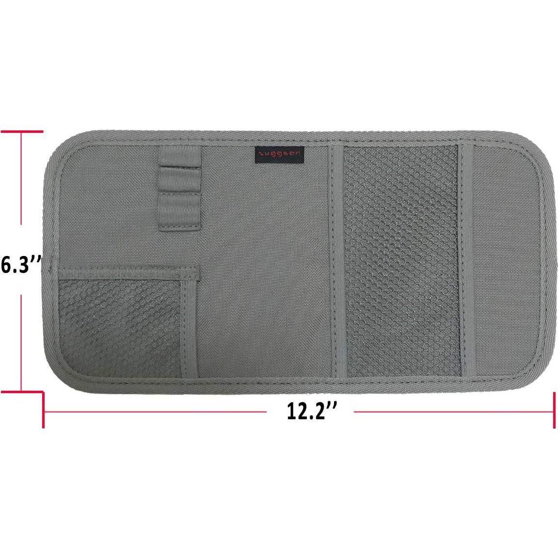 Organizador de Visera de Coche ZugGear SV-2, Gris, 6 Compartimentos