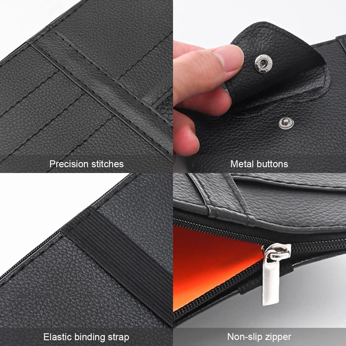 Organizador de Visera de Coche XINLIYA - Bolsa de Almacenamiento Negro