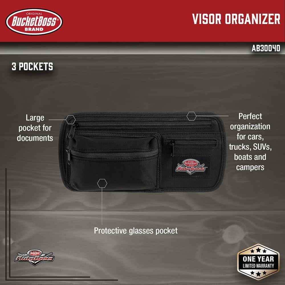 Organizador de Visera Auto Boss Bucket Boss AB30040 Negro