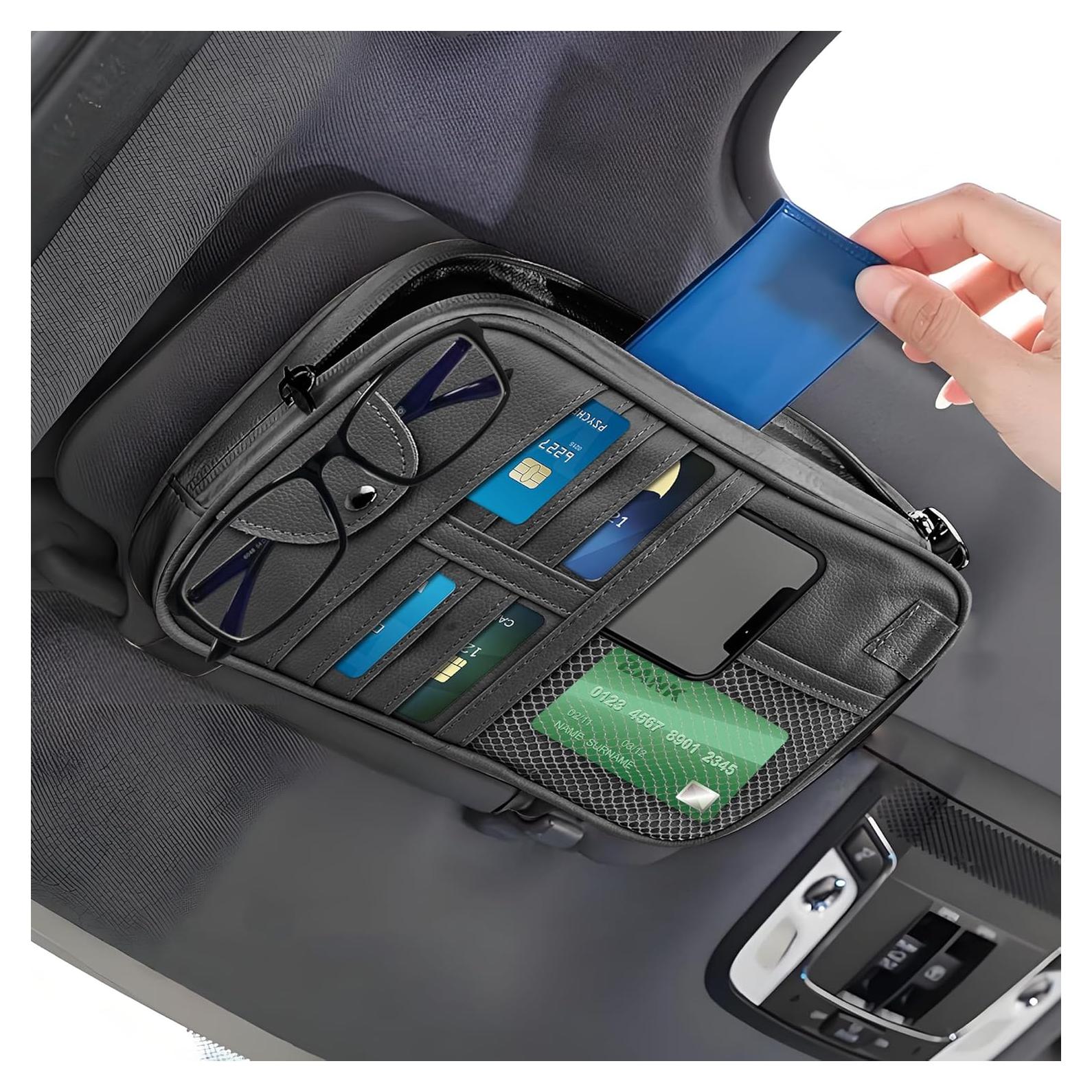 Organizador de Visera de Coche wedfish en Cuero PU Negro