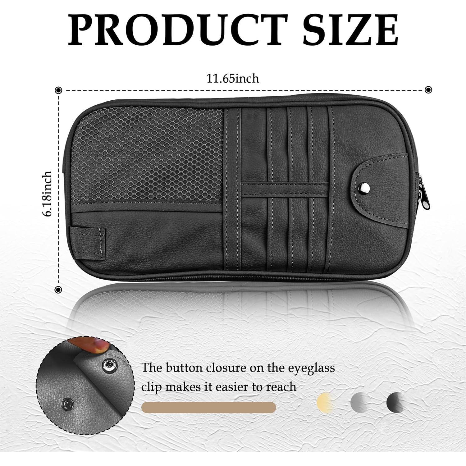 Organizador de Visera de Coche wedfish en Cuero PU Negro