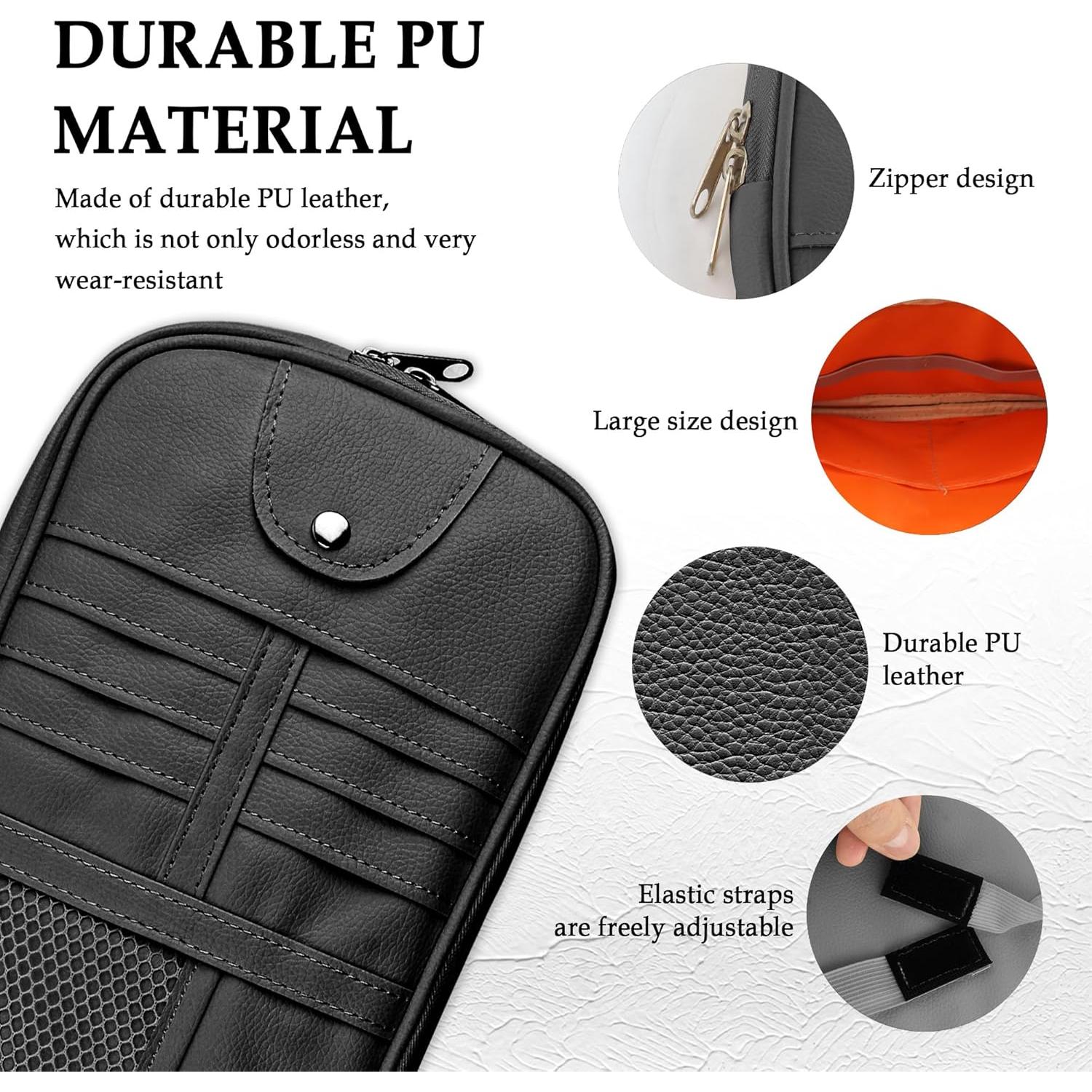 Organizador de Visera de Coche wedfish en Cuero PU Negro