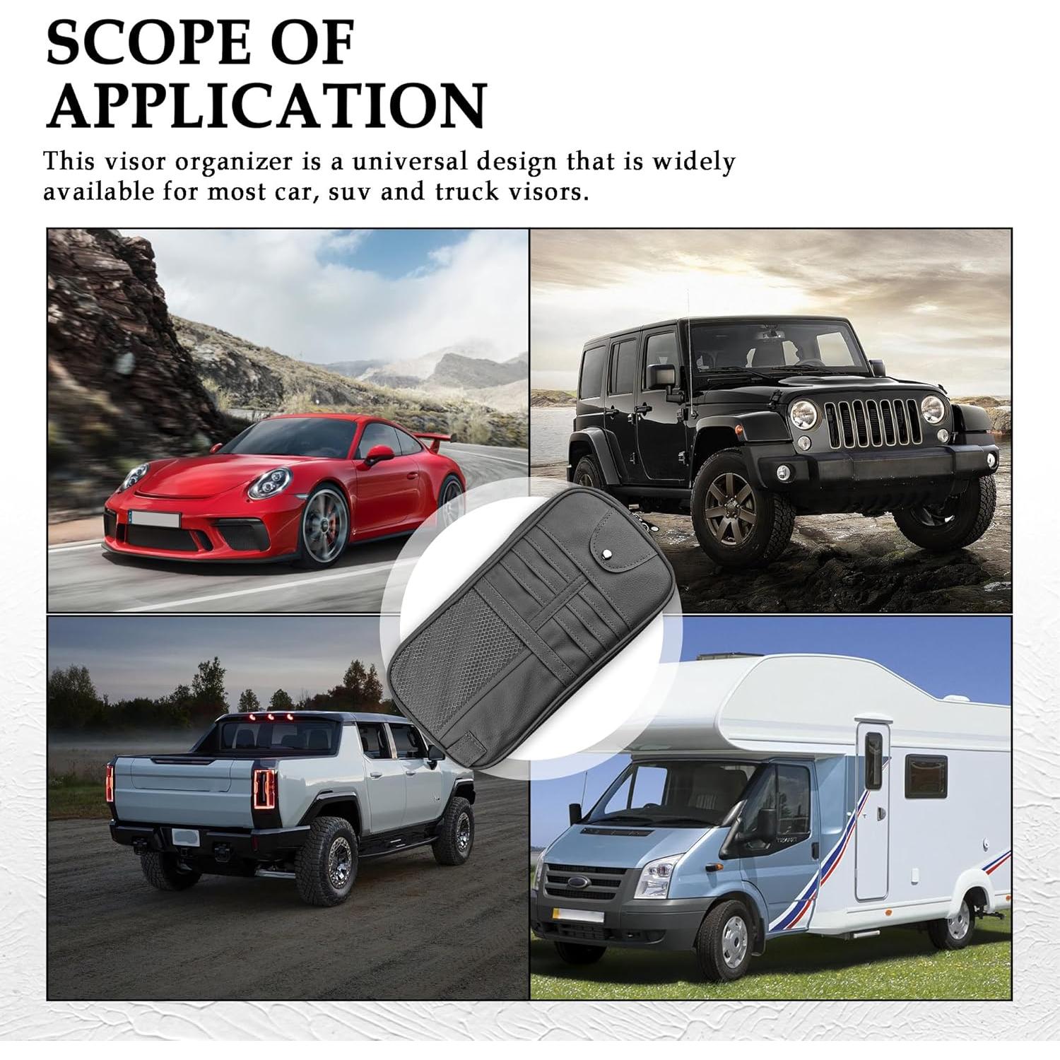 Organizador de Visera de Coche wedfish en Cuero PU Negro