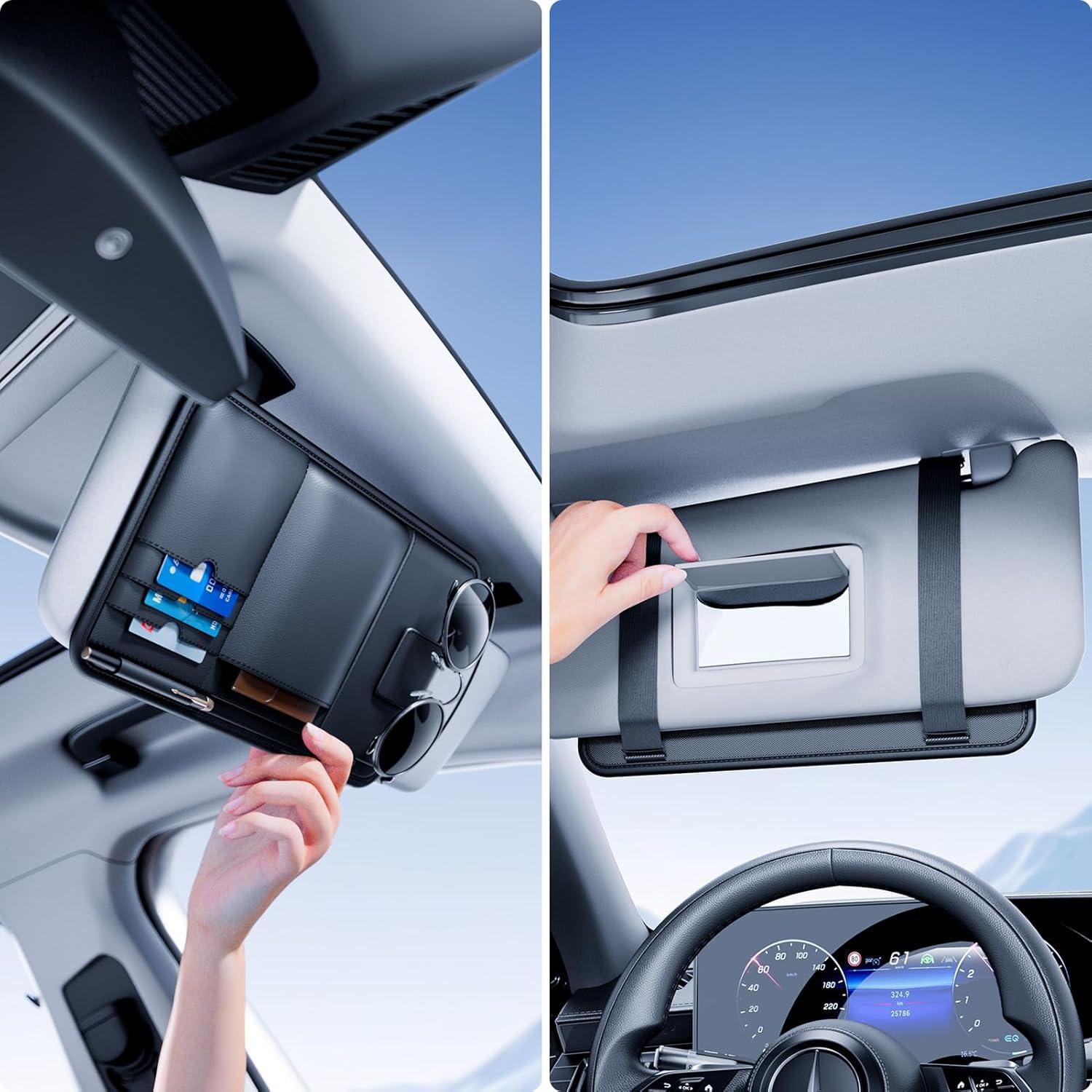 Organizador de Visera Solar SFWAYA - Bolsa Multifuncional 32x16cm