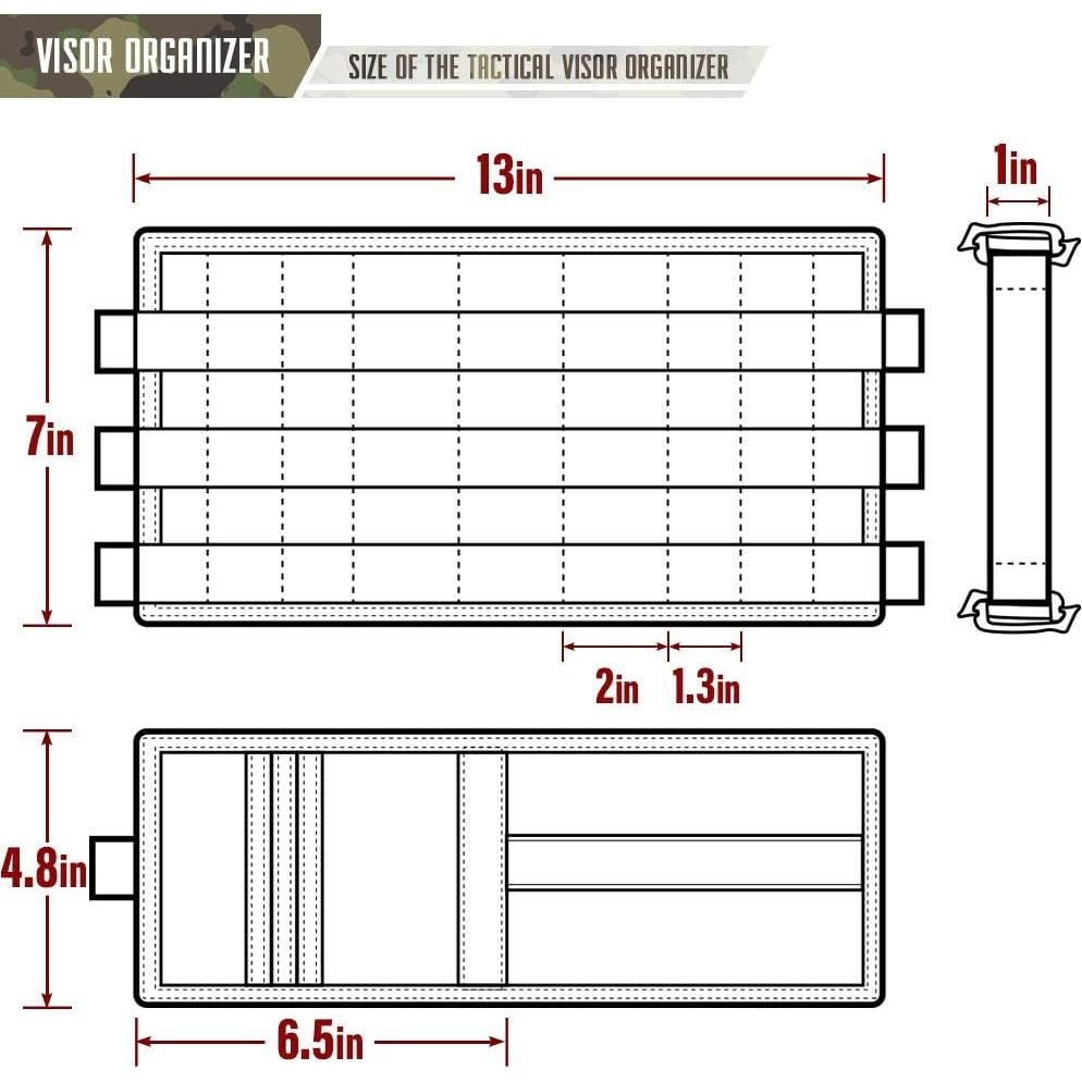Organizador de Visera de Coche WYNEX Molle Negro 33x17 cm