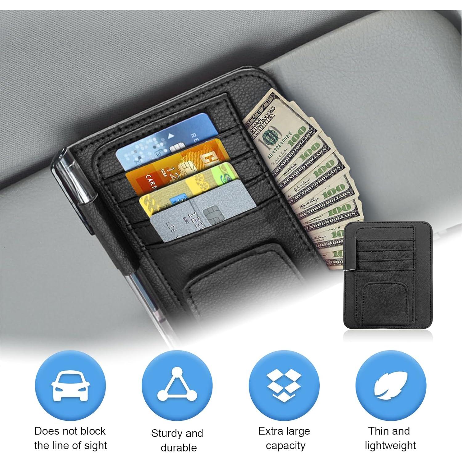 Organizador de Visera de Coche Augeny Negro, Almacenamiento Compacto