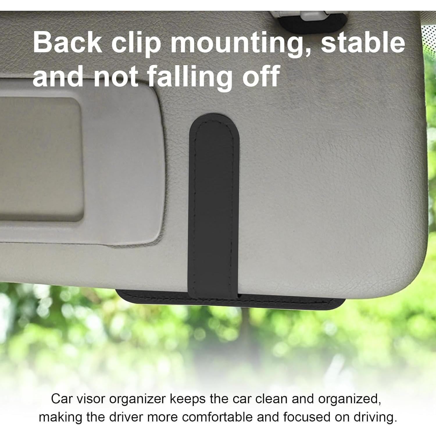 Organizador de Visera de Coche Augeny Negro, Almacenamiento Compacto