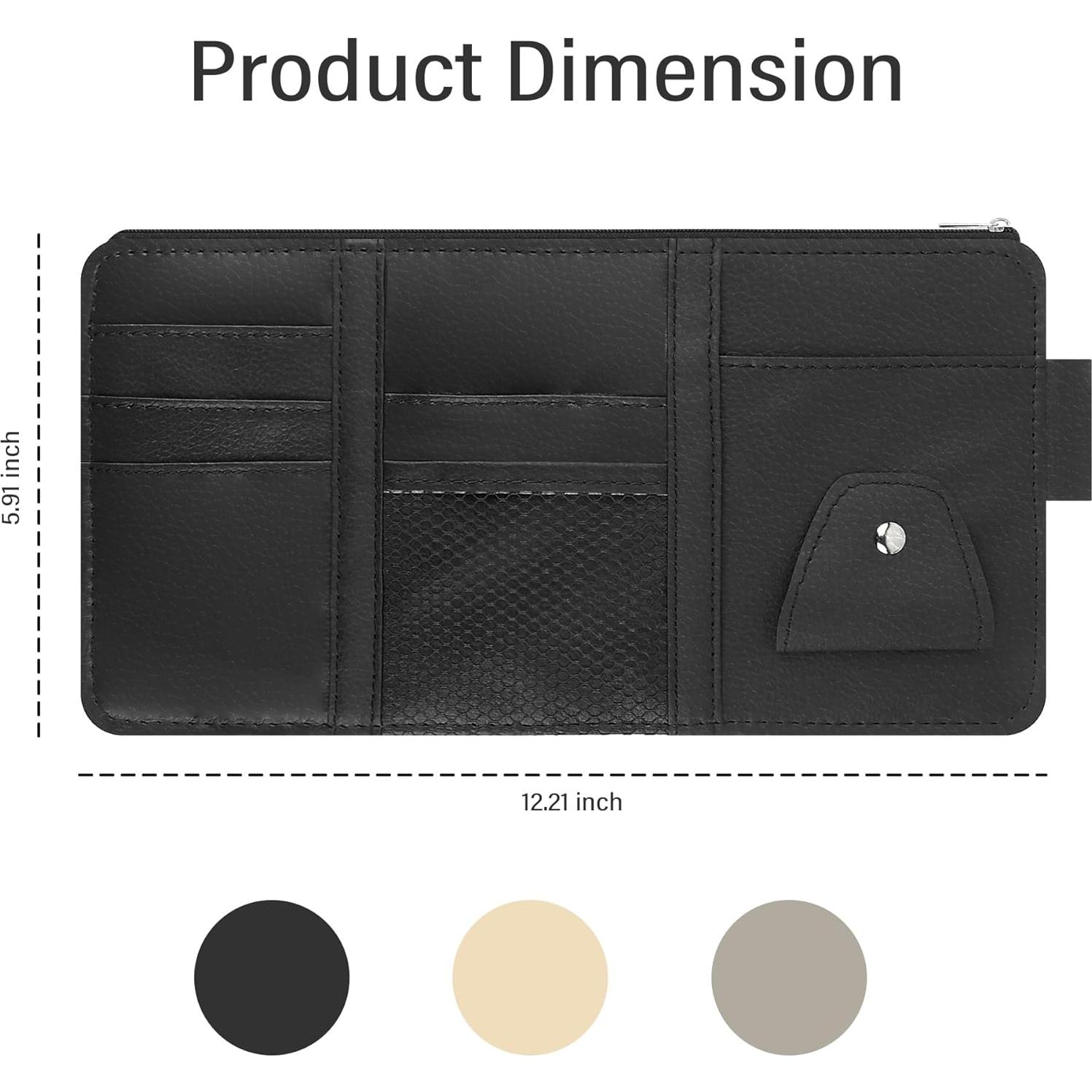 Organizador de Visera de Coche OFBAND en Cuero Sintético Negro