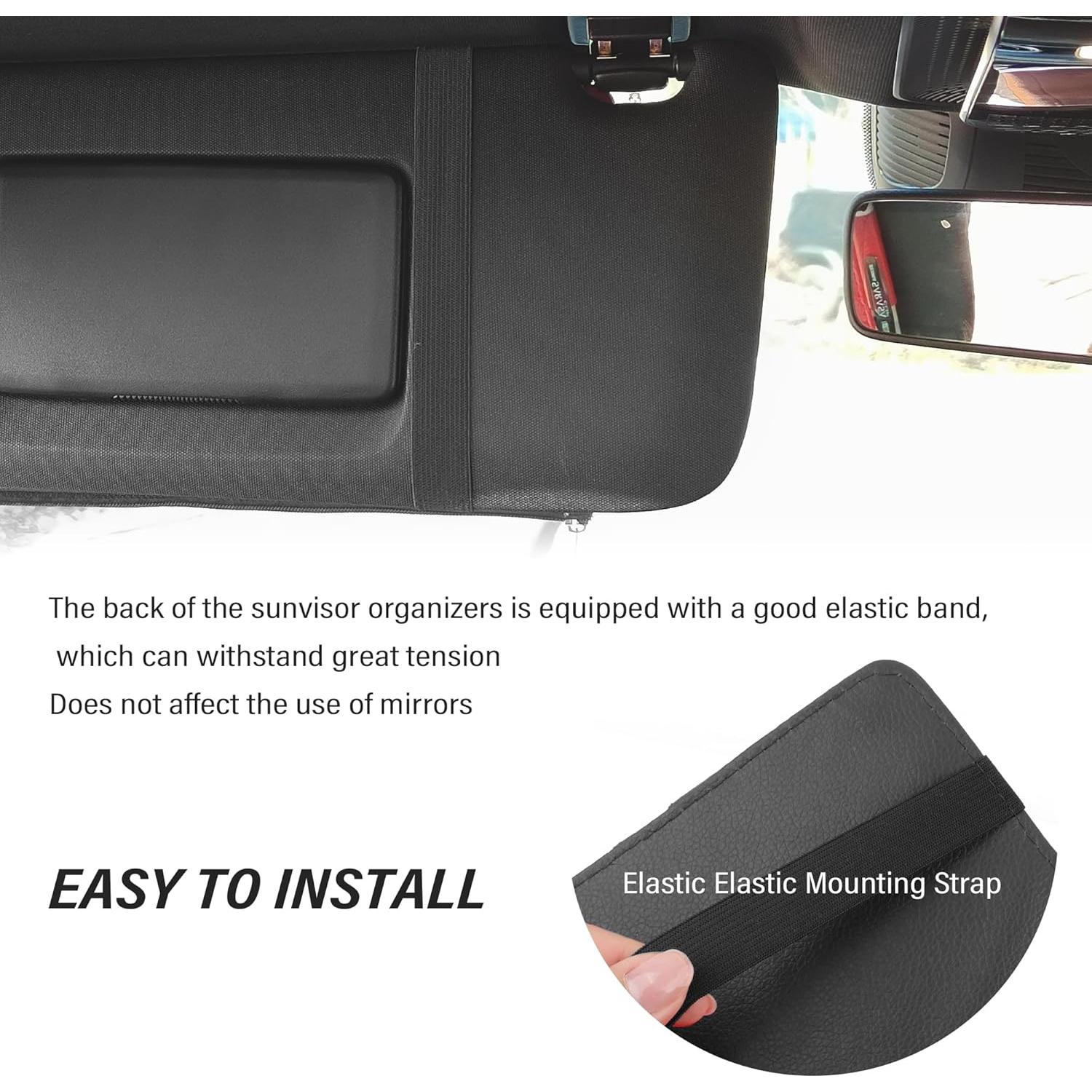 Organizador de Visera de Coche OFBAND en Cuero Sintético Negro