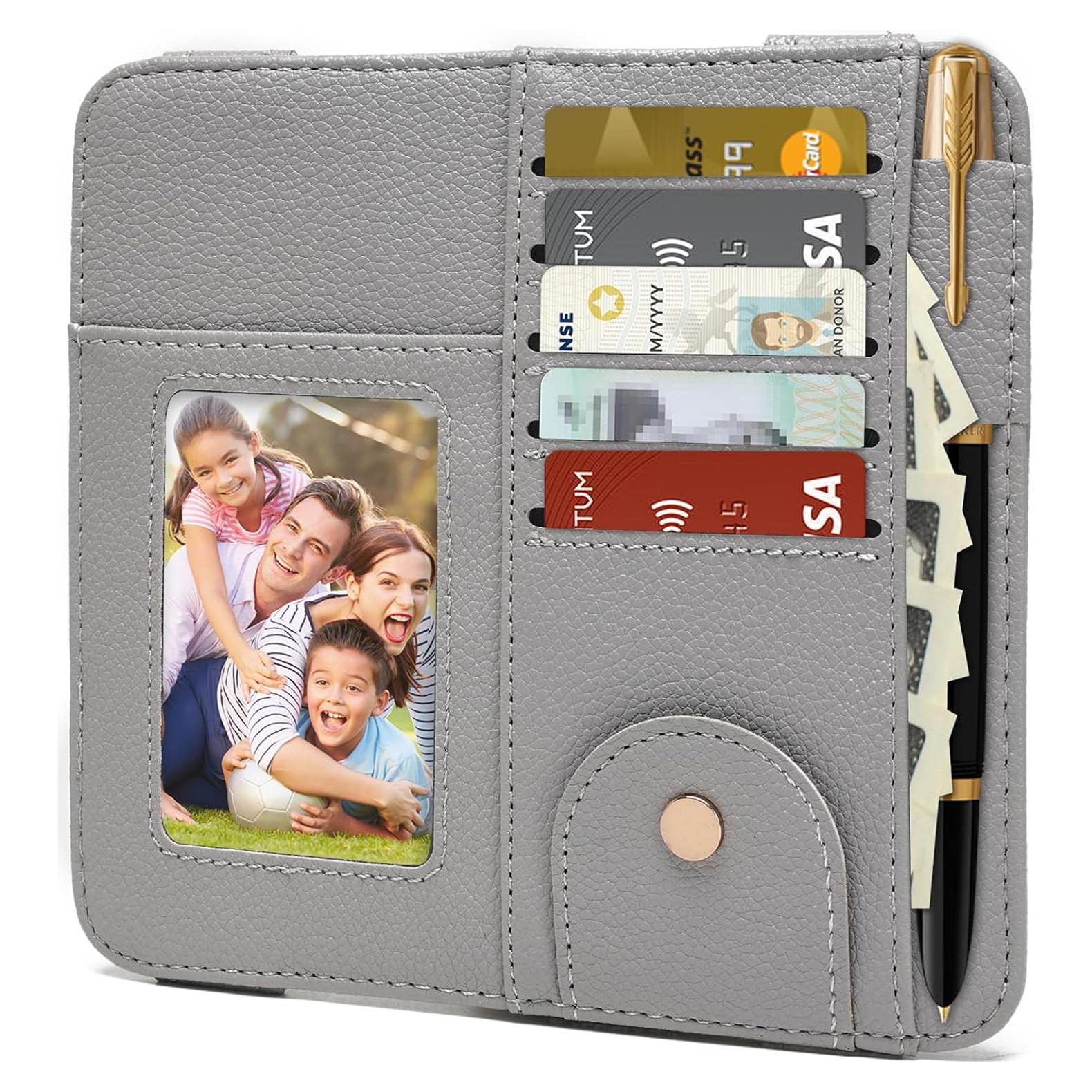 Organizador de Visera Peisicne Gris para Auto con Bolsillos