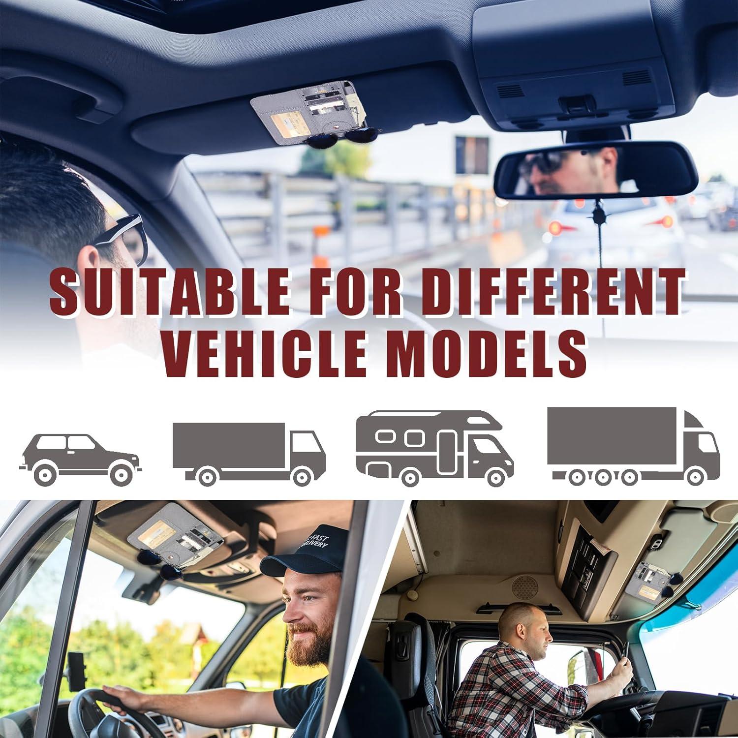 Organizador de Visera Peisicne Gris para Auto con Bolsillos