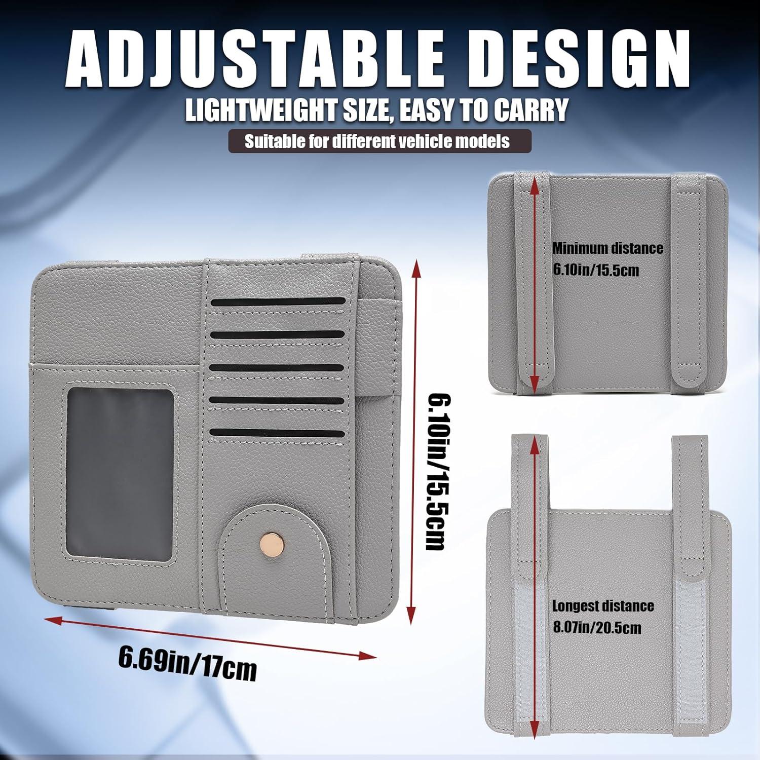 Organizador de Visera Peisicne Gris para Auto con Bolsillos