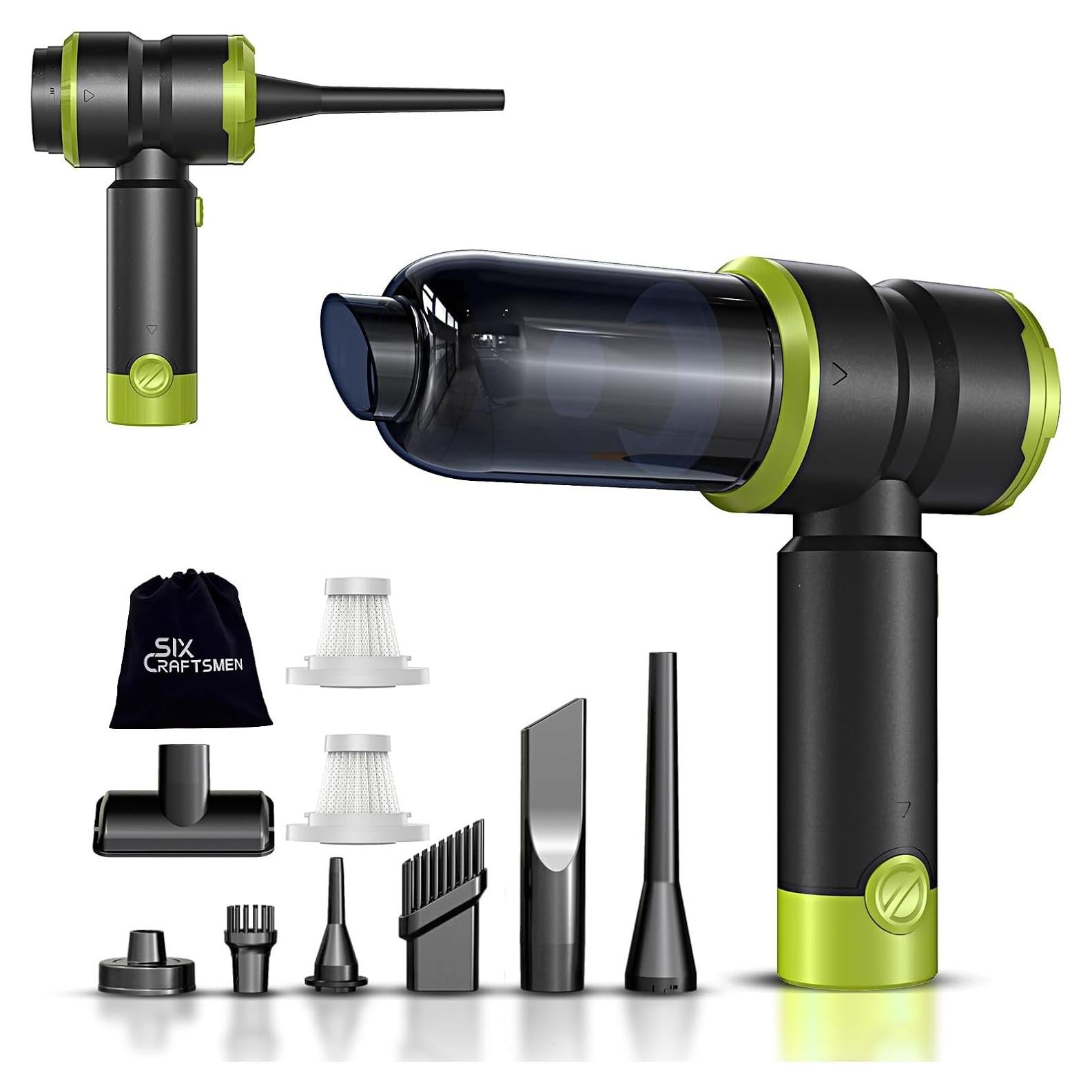 Aspiradora de Mano Inalámbrica SIX CRAFTSMEN SV6 15000PA Verde