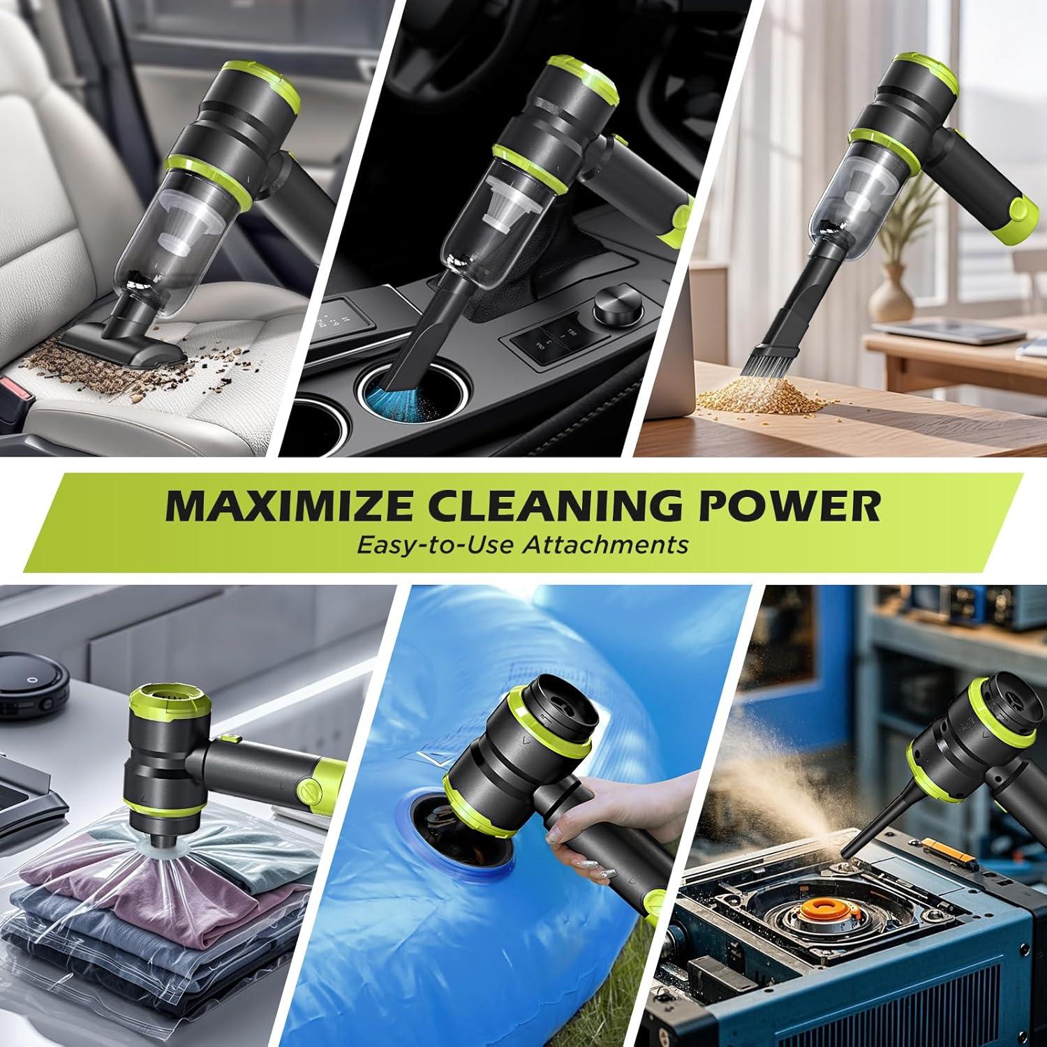 Aspiradora de Mano Inalámbrica SIX CRAFTSMEN SV6 15000PA Verde