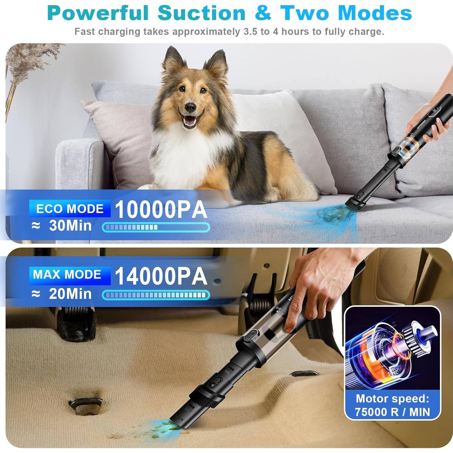 Aspiradora de Mano Inalámbrica Upbooz VC012 14000PA LED