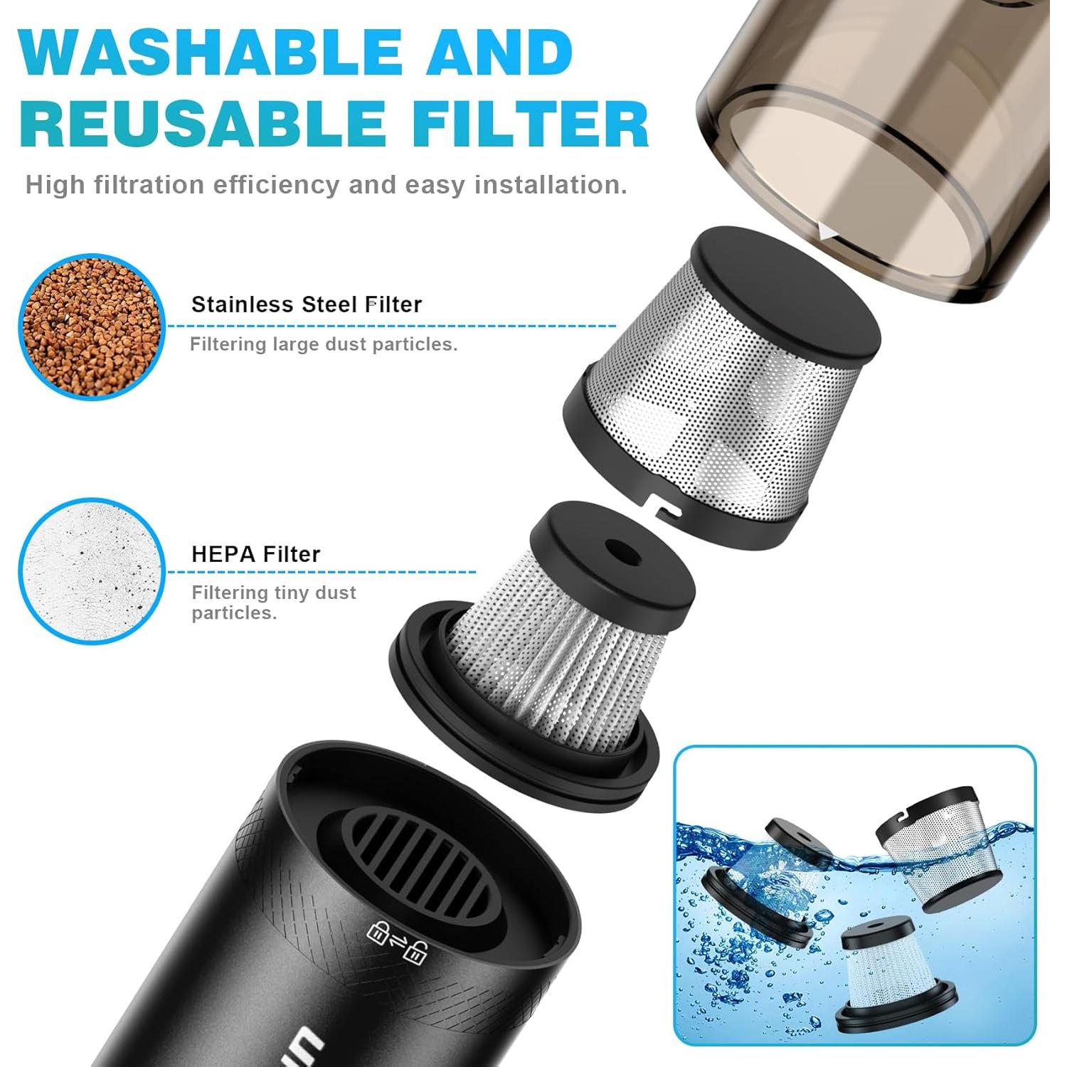 Aspiradora de Mano Inalámbrica Upbooz VC012 14000PA LED