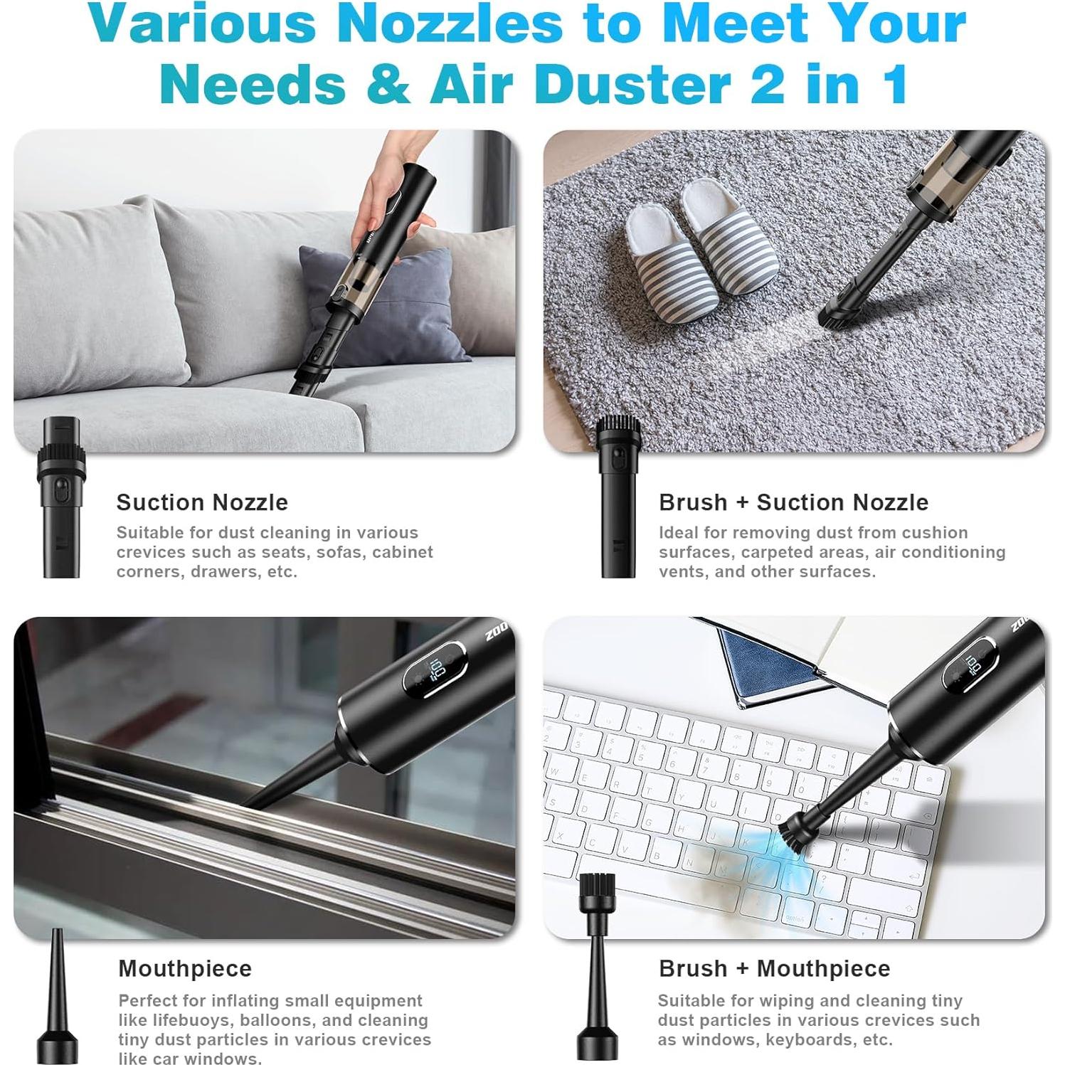 Aspiradora de Mano Inalámbrica Upbooz VC012 14000PA LED