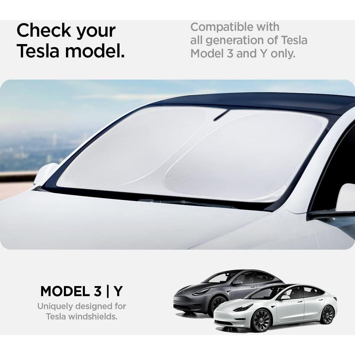 Protector Solar Parabrisas Frontal Spigen para Tesla Model 3/Y