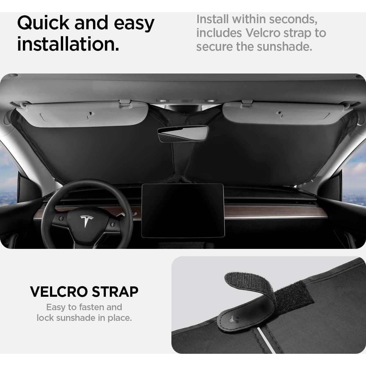 Protector Solar Parabrisas Frontal Spigen para Tesla Model 3/Y