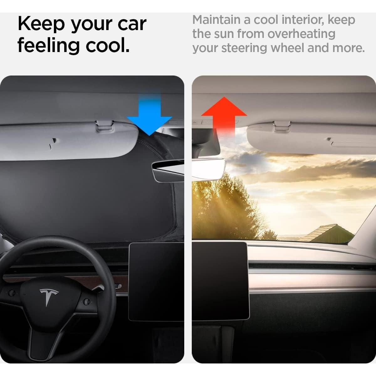 Protector Solar Parabrisas Frontal Spigen para Tesla Model 3/Y