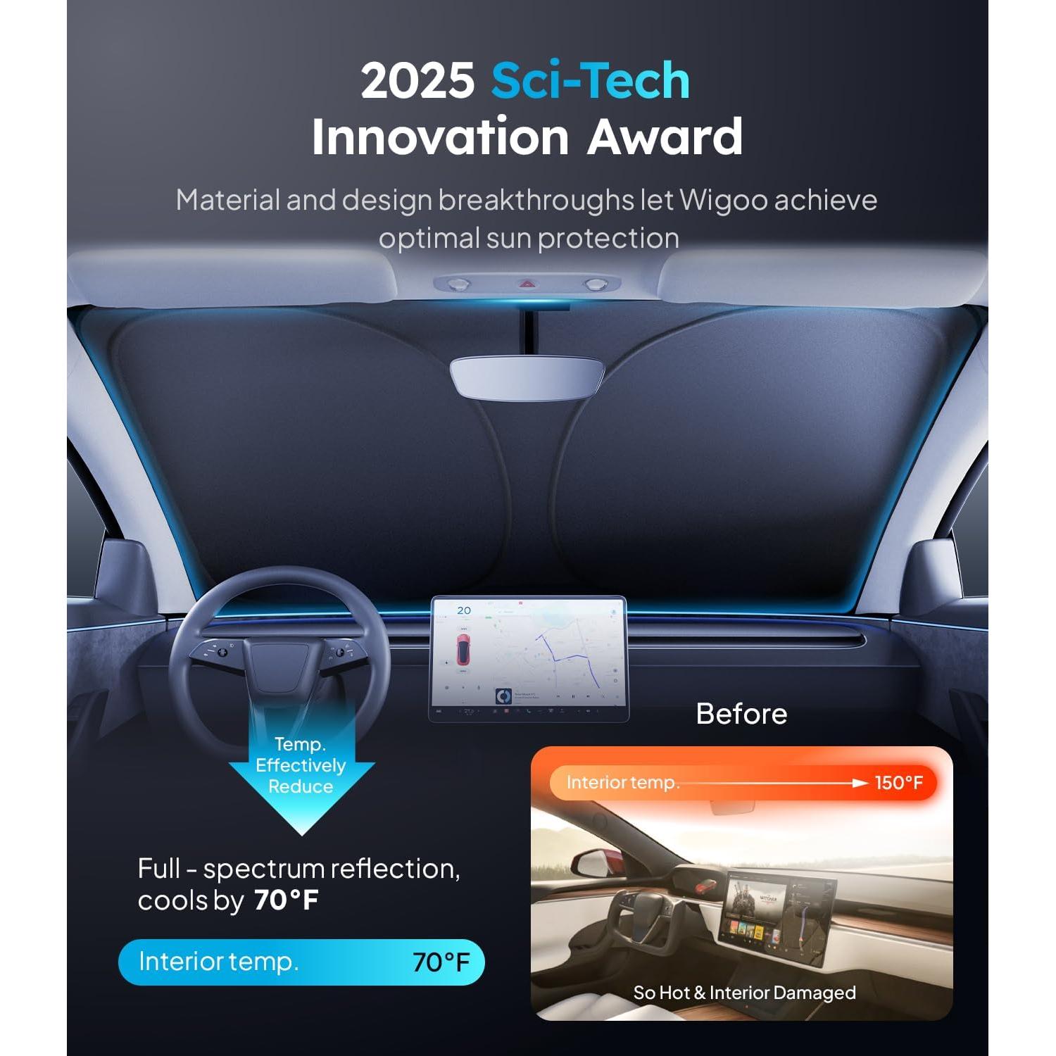 Sombrilla Parabrisas Wigoo para Tesla Model 3 2016-2026