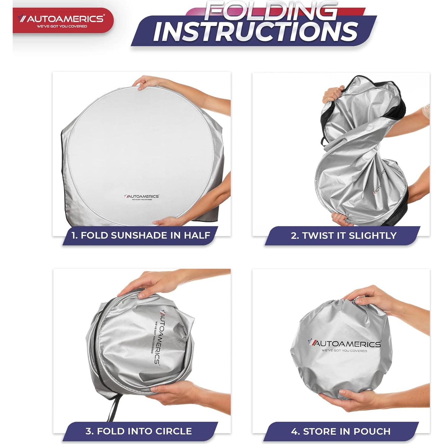 Protector Solar Parabrisas Autoamerics Plata Estándar Mediano