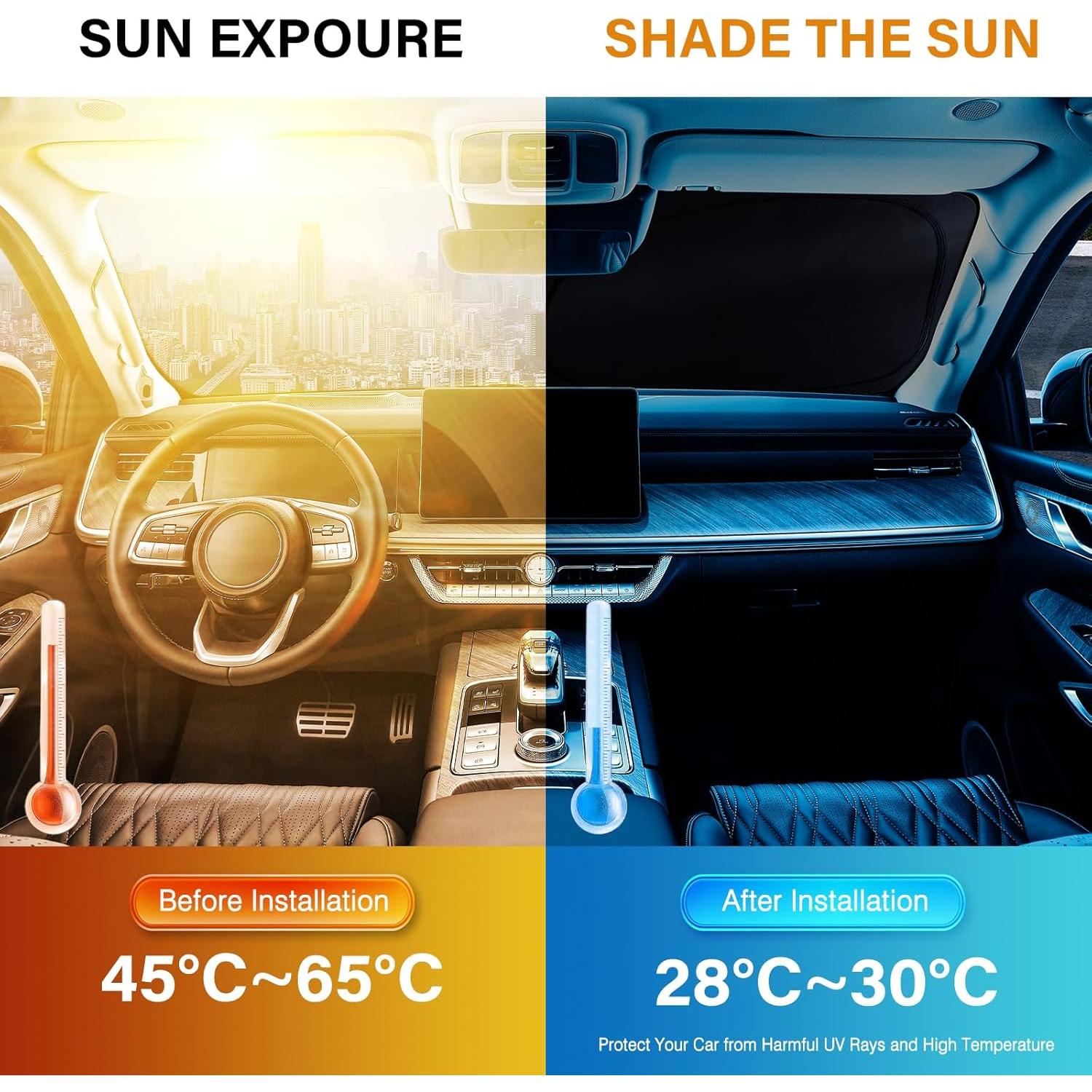 Sombra Solar Plegable para Parabrisas Clothclose 149.86x80.01cm