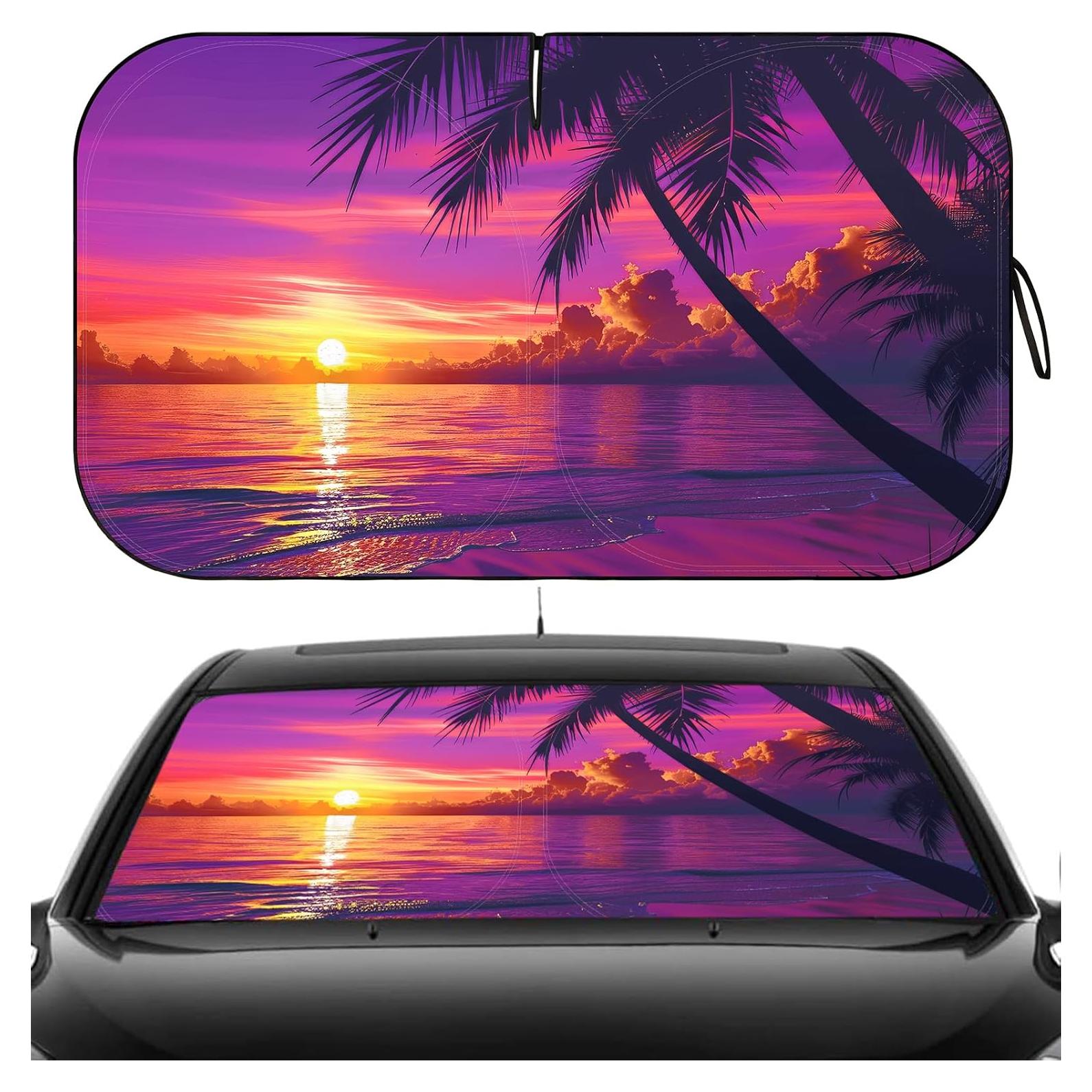 Protector Solar Parabrisas Coche Loiyadn 139.7x81.3cm Púrpura