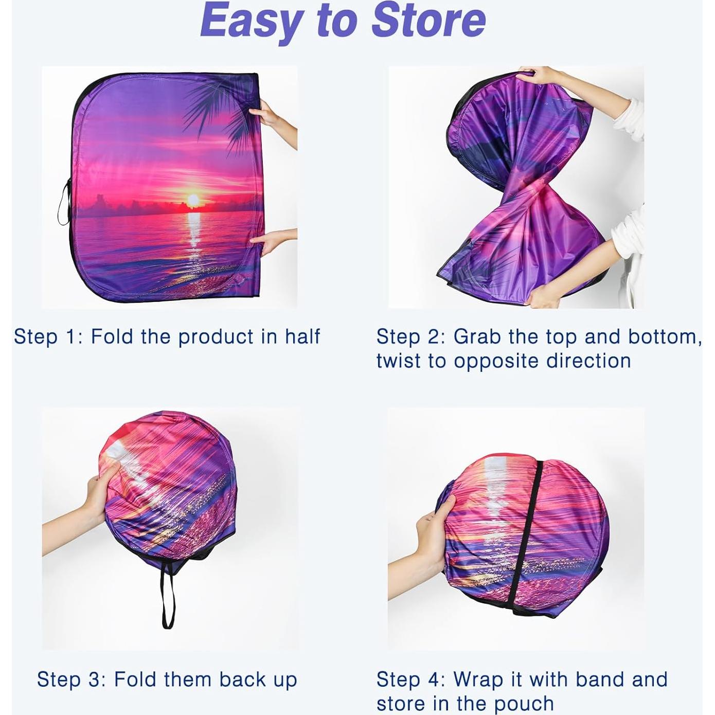 Protector Solar Parabrisas Coche Loiyadn 139.7x81.3cm Púrpura