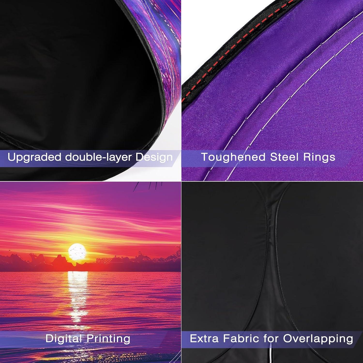 Protector Solar Parabrisas Coche Loiyadn 139.7x81.3cm Púrpura