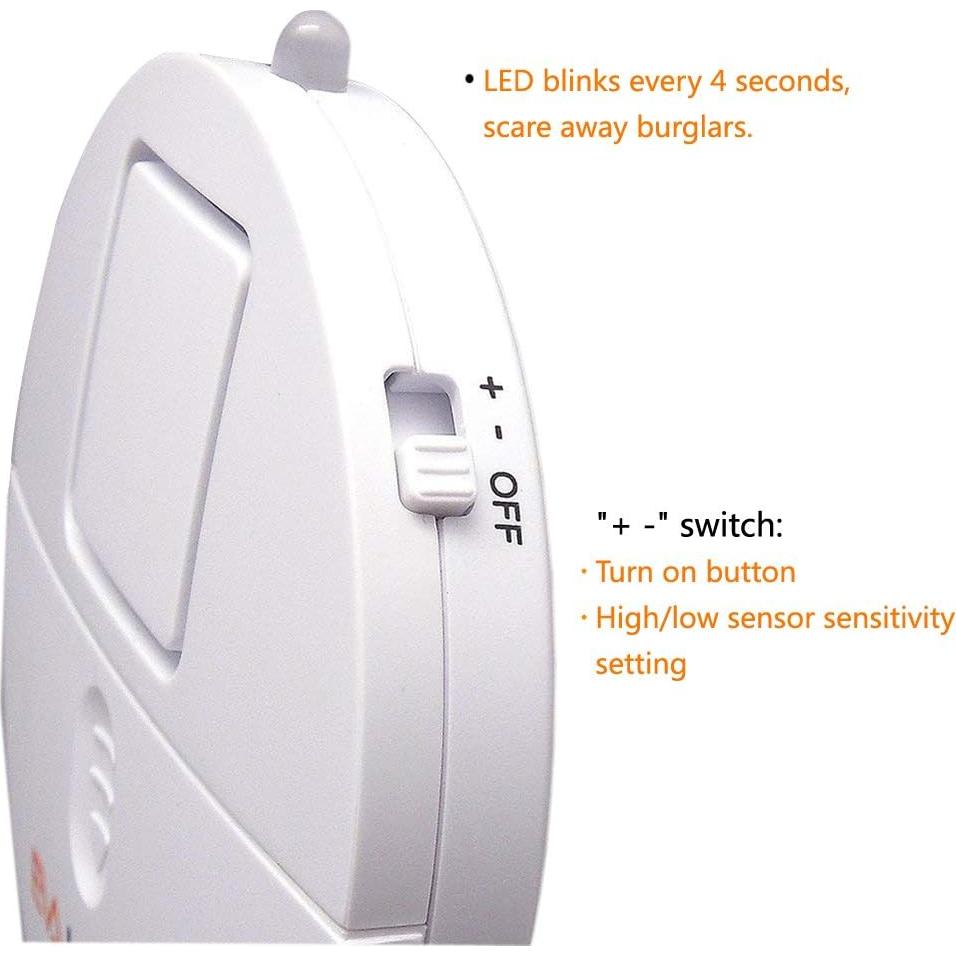 Alarma de Ventana EVA LOGIK 120dB con Sensor de Vibración - Paquete de 4