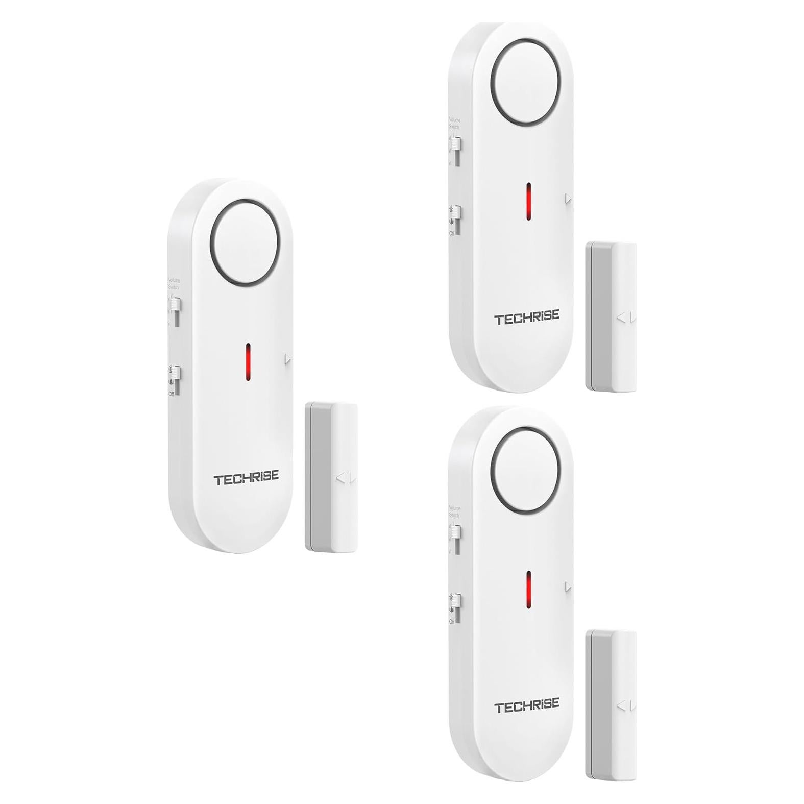 Alarmas de Ventana y Puerta TechRise 3PCS 100dB Seguridad