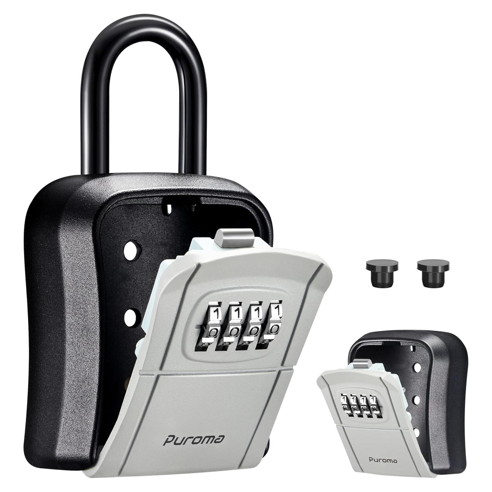 Caja de Llave con Cerradura Puroma LB125, 4 Dígitos, Gris