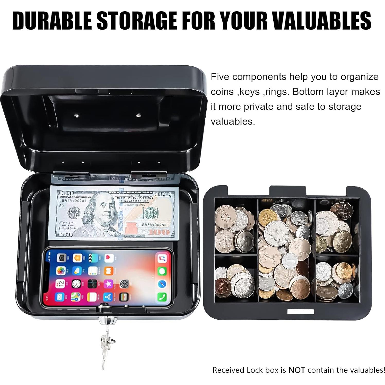 Caja de Dinero Mediana KYODOLED con Llave 20x16x9cm Negra