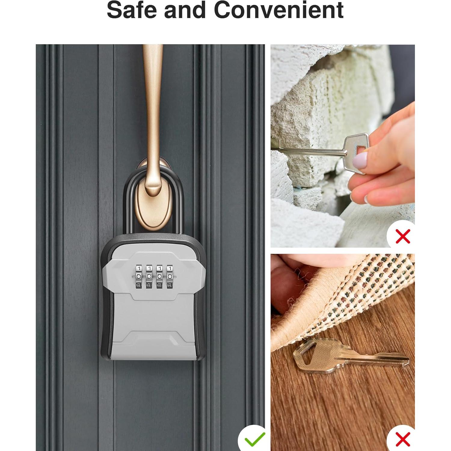 Caja de Seguridad Puroma Gris, Montada en Pared, 4 Dígitos