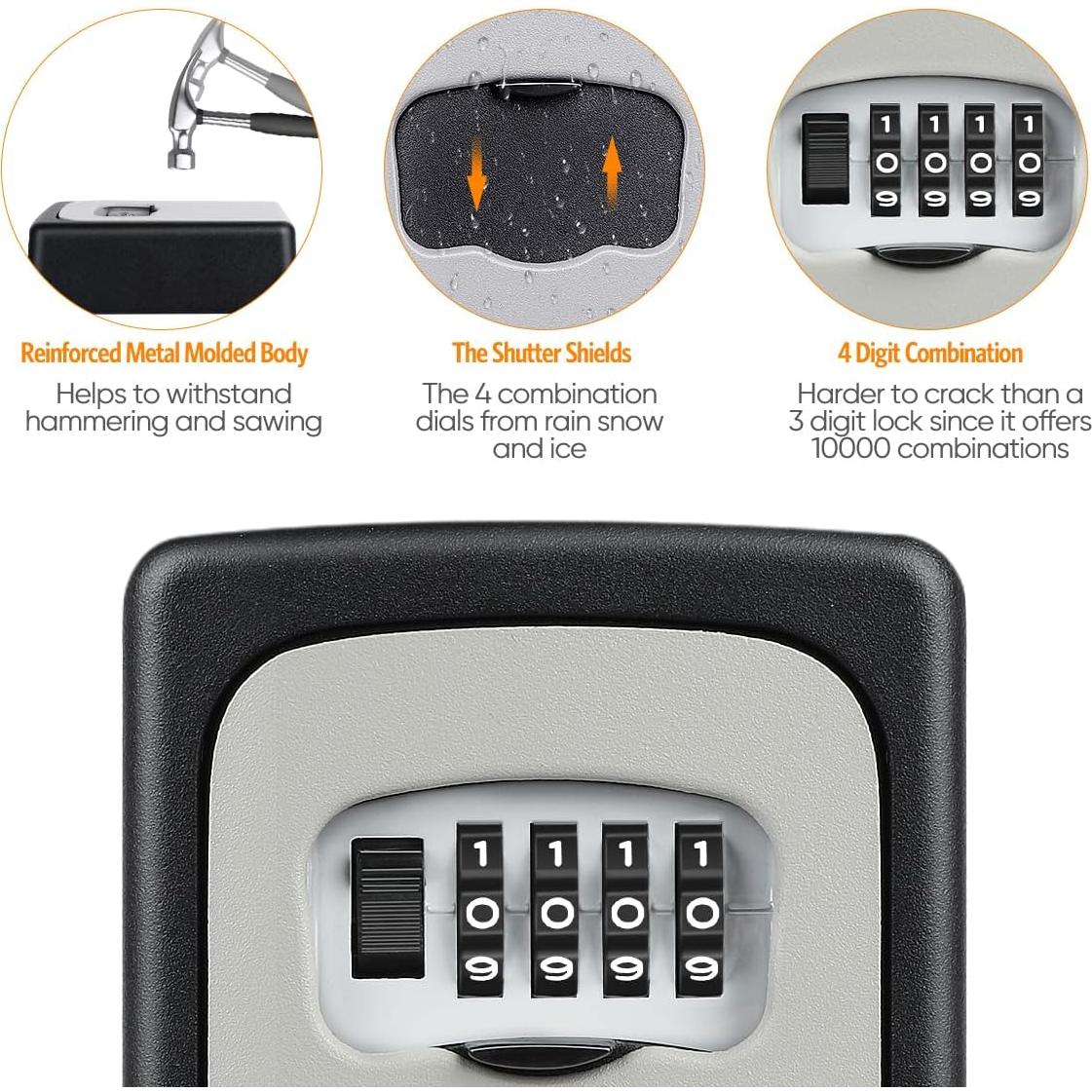 Caja de Llave de Combinación Fayleeko Gris para 5 Llaves