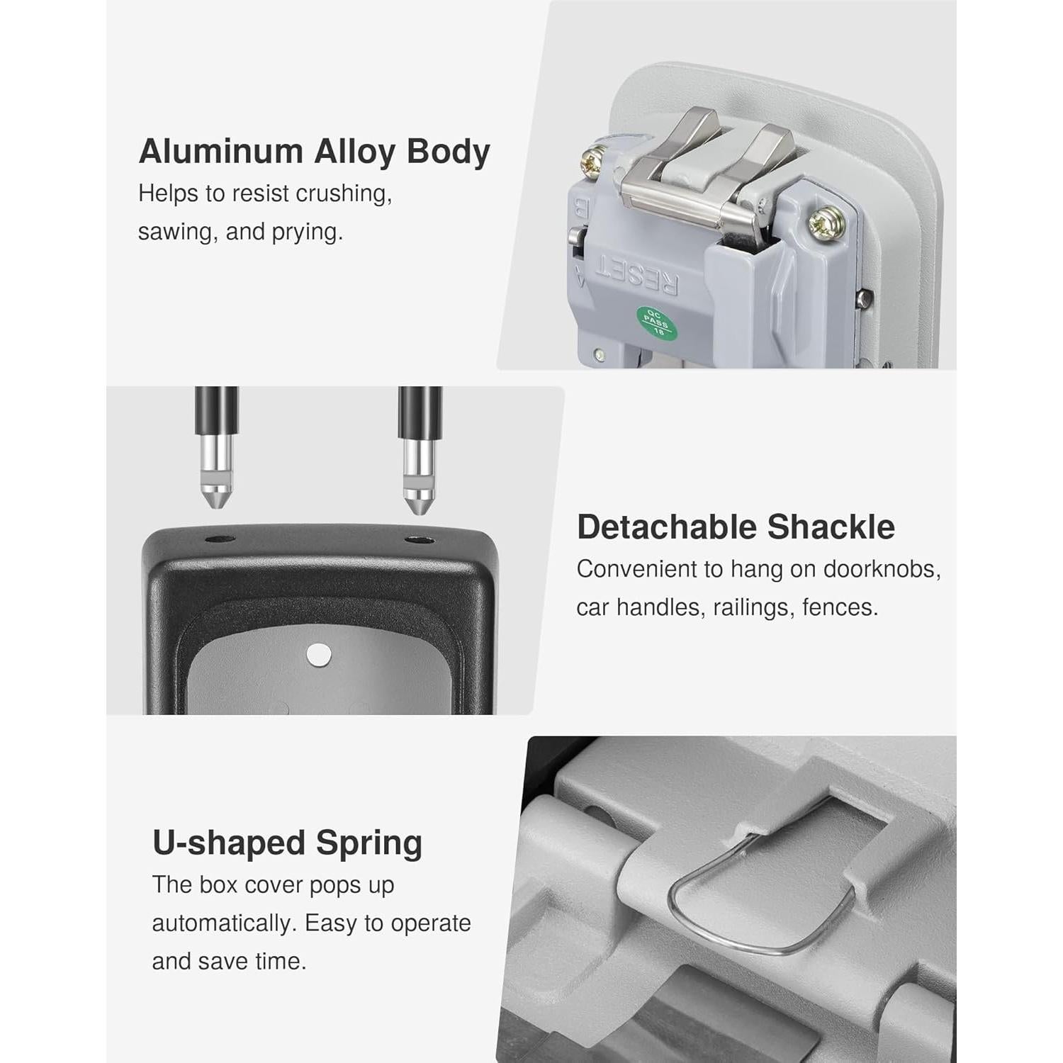 Caja de Llave Puroma Grande con Combinación Reajustable Gris