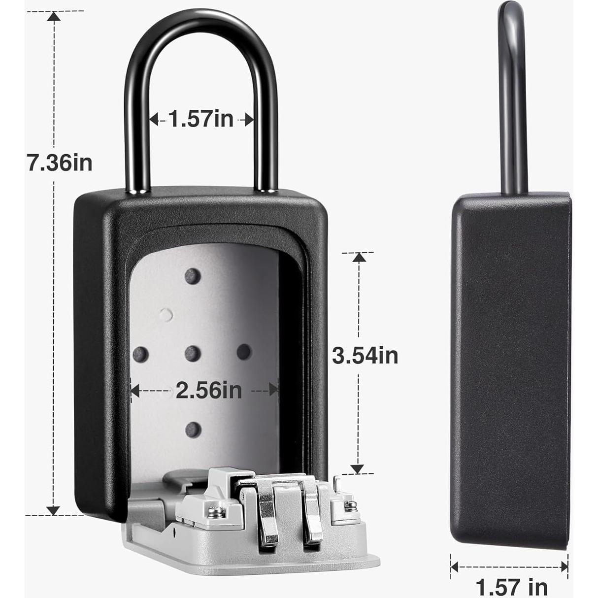 Caja de Llave Puroma Grande con Combinación Reajustable Gris