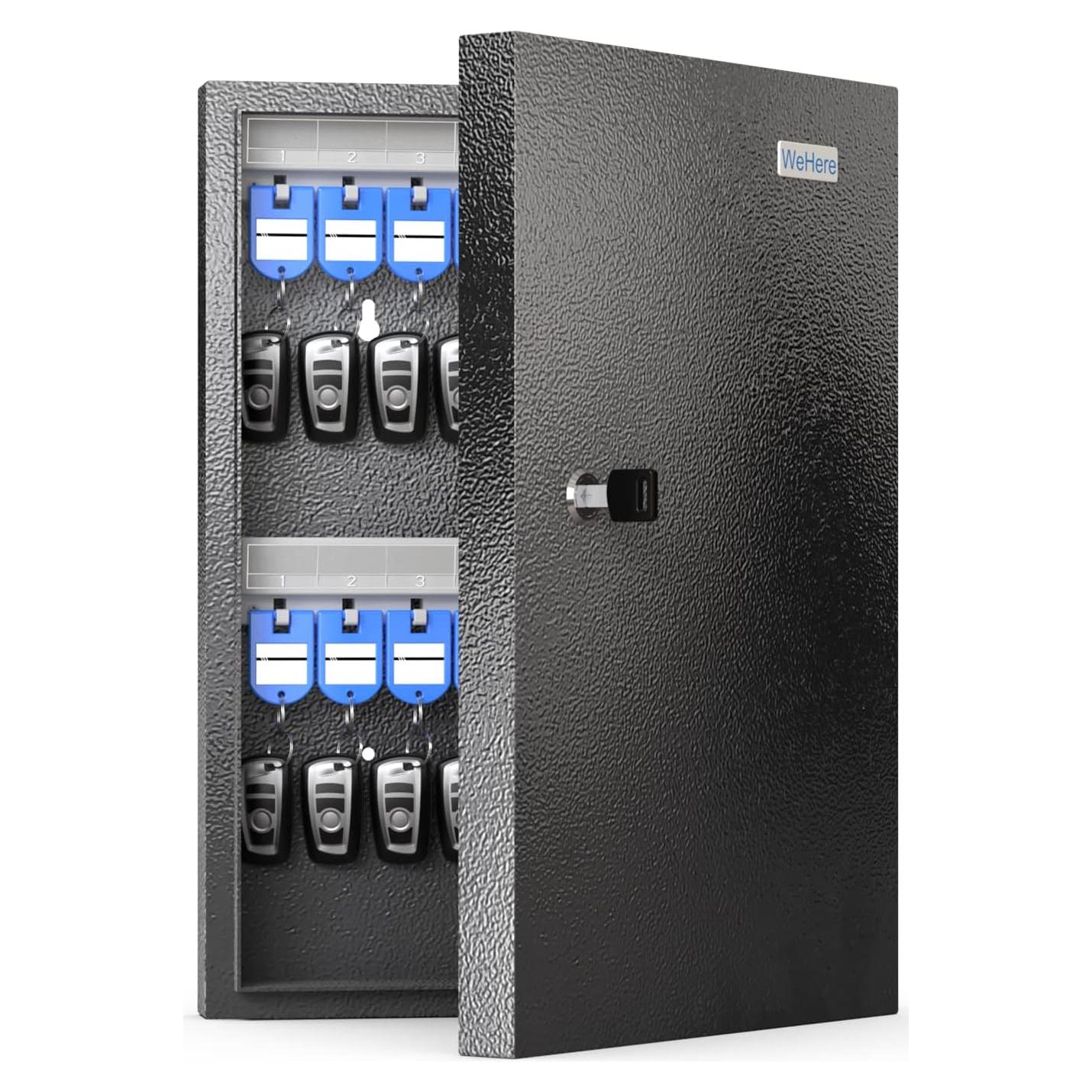 Caja de Llaves DiDiHere para 32 Llaves, Montaje en Pared, Negra