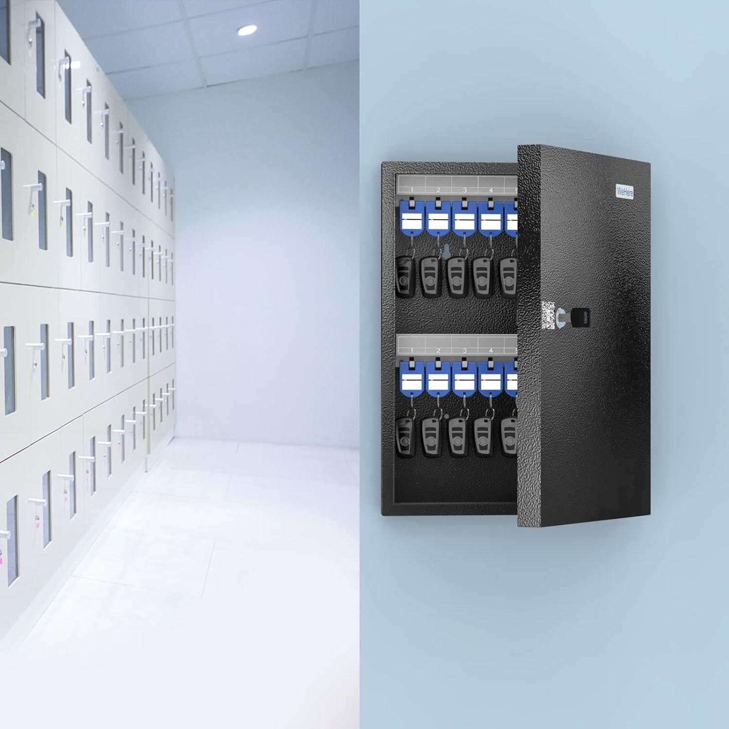 Caja de Llaves DiDiHere para 32 Llaves, Montaje en Pared, Negra