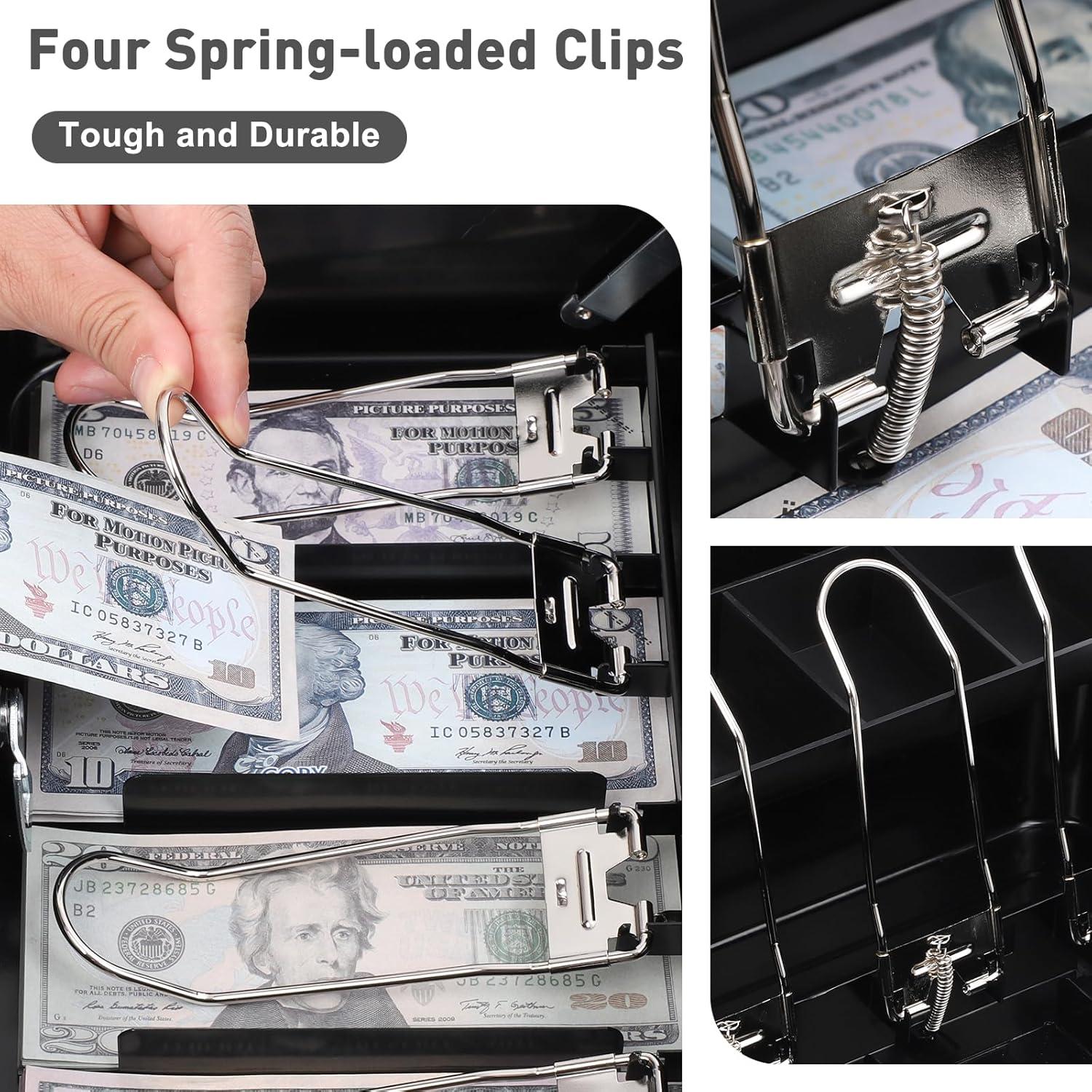 Caja de Dinero KYODOLED con Cerradura de Llave 30x24x9 cm Negra