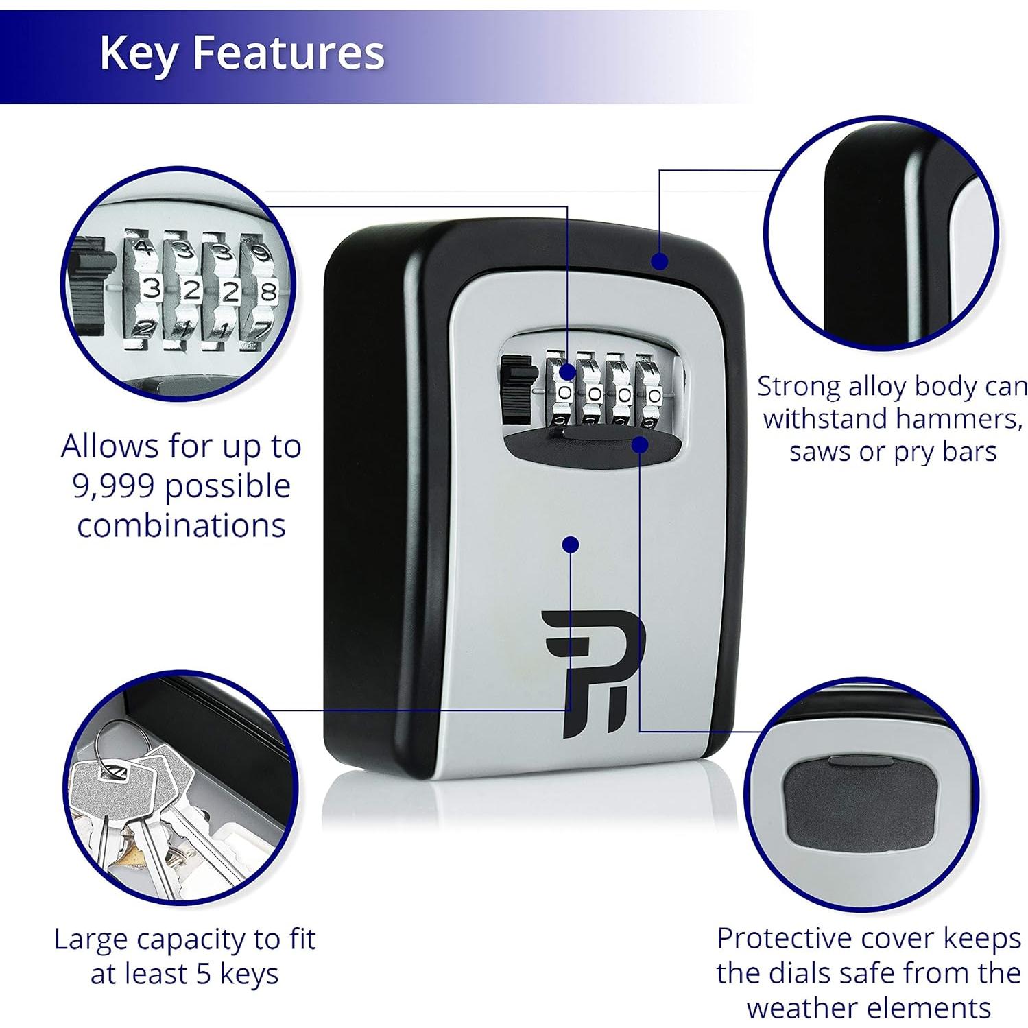 Caja de Llave Rudy Run Montaje en Pared con Combinación