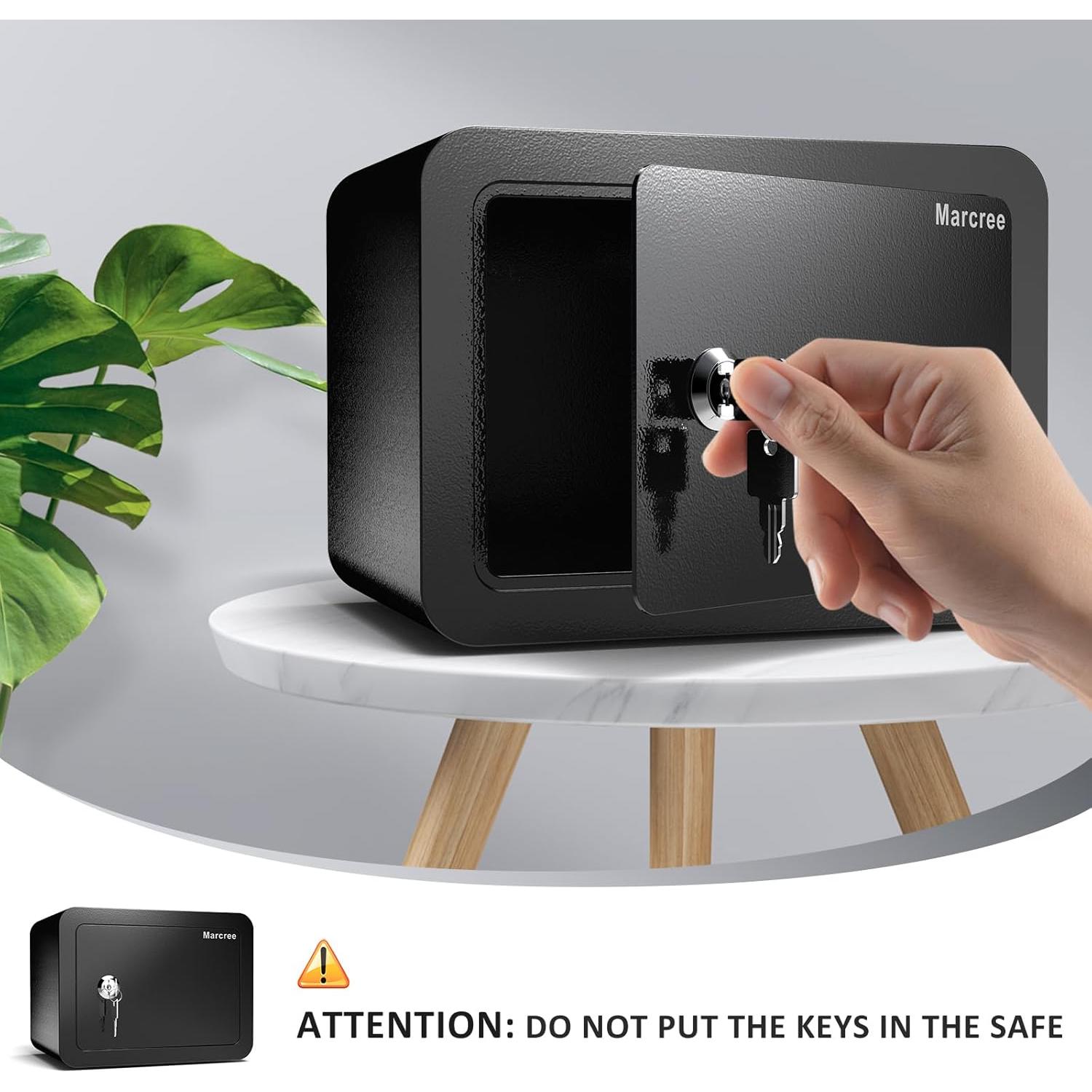 Caja de Seguridad Marcree 0.23 Pies³ Negra con Llave 17x23cm