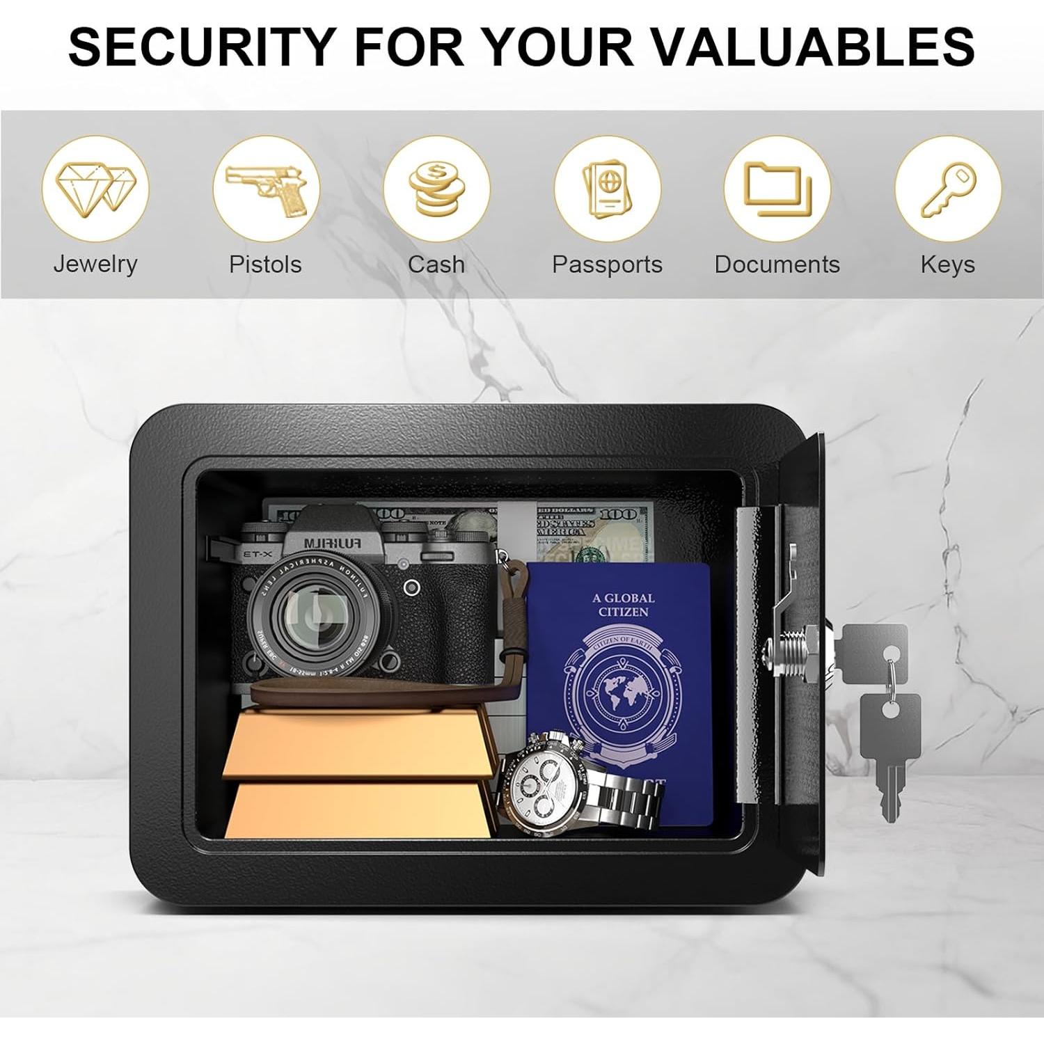 Caja de Seguridad Marcree 0.23 Pies³ Negra con Llave 17x23cm