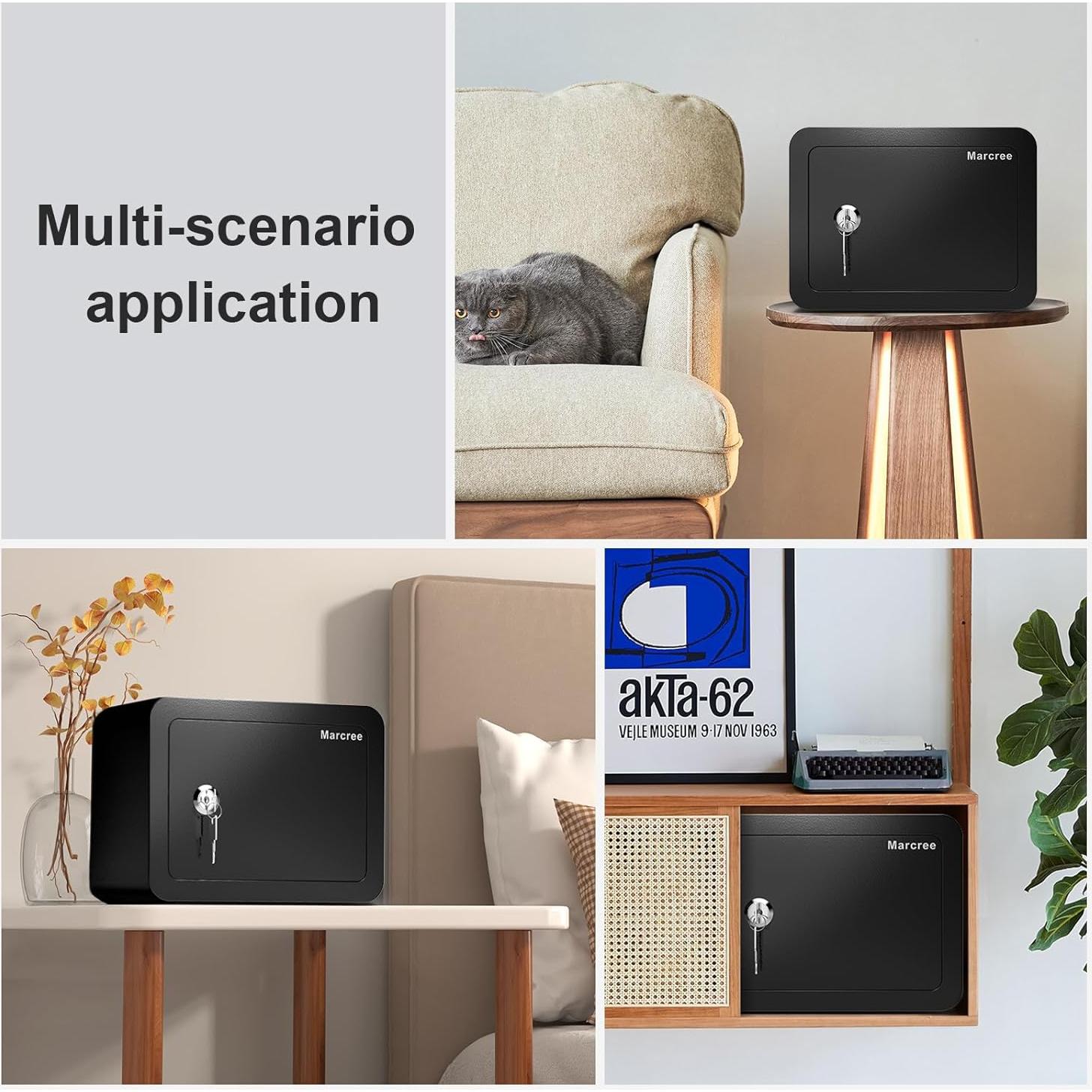 Caja de Seguridad Marcree 0.23 Pies³ Negra con Llave 17x23cm